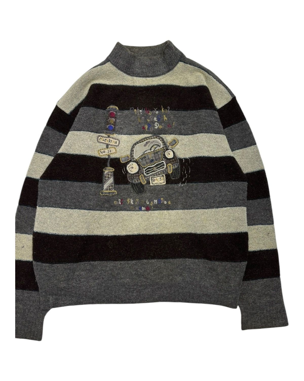 Kapital × Otto Vintage Otto Gioia Art Embroidery Wool Sweater Size US M / EU 48-50 / 2 - 8 Thumbnail