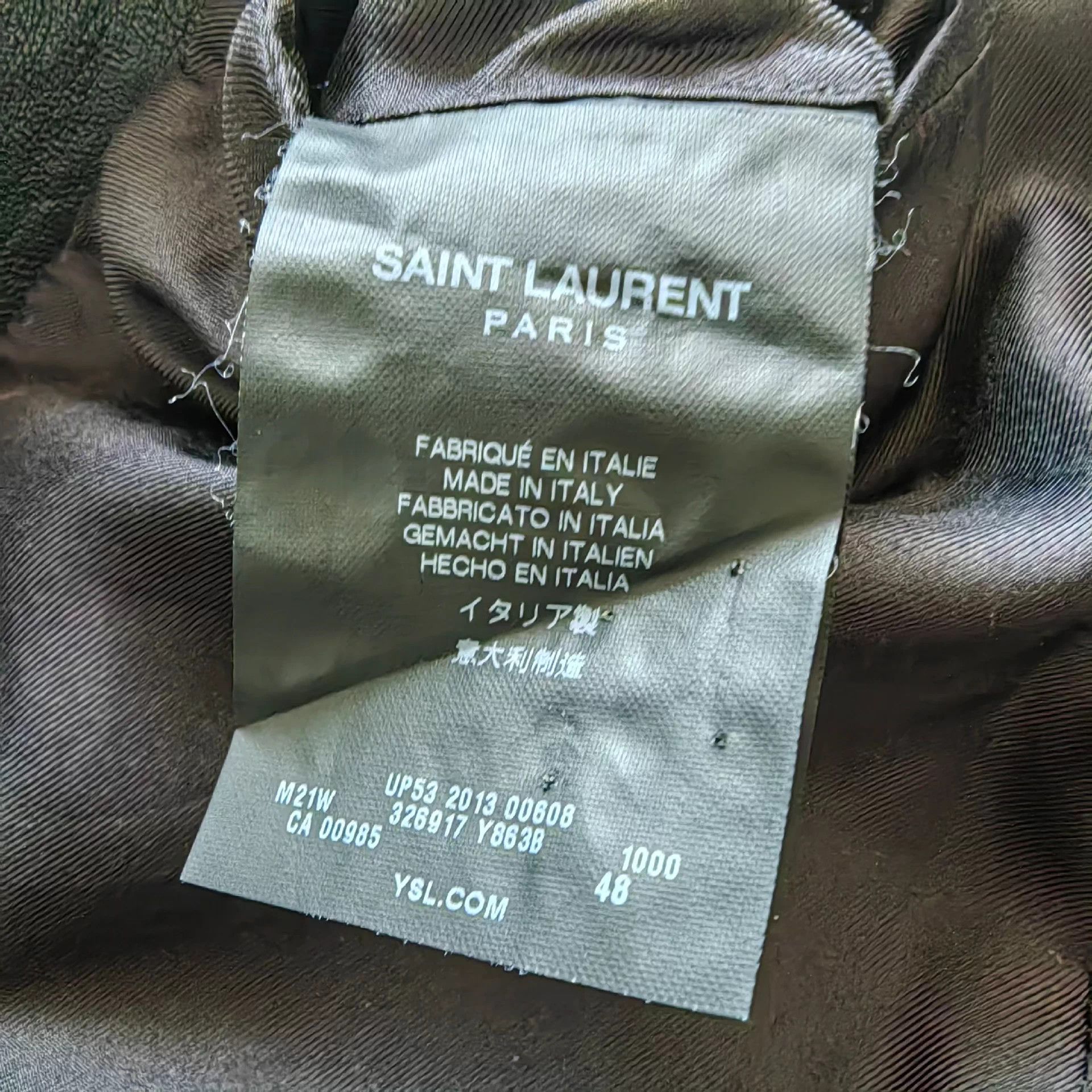 Saint Laurent Paris SLP 13FW Leather Collar Smoking Coat 48 9/10 Size 48S - 4 Thumbnail