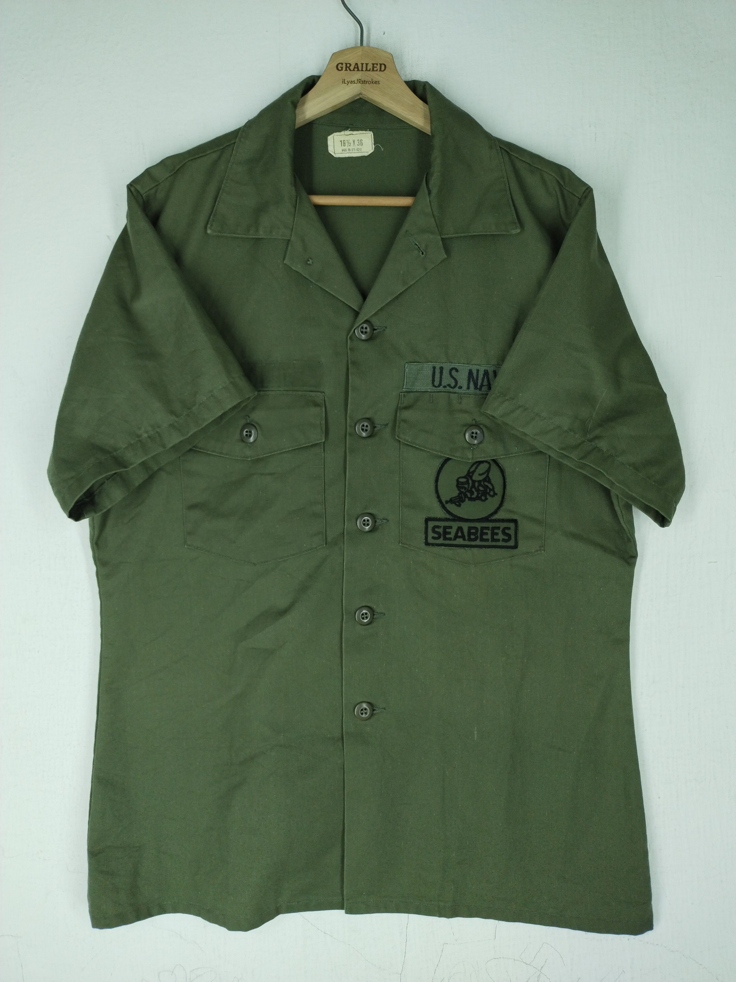 Buzz Rickson's 50's OG 507 Vintage Seabees US Army Green Shirt Tee Size US M / EU 48-50 / 2 - 2 Thumbnail