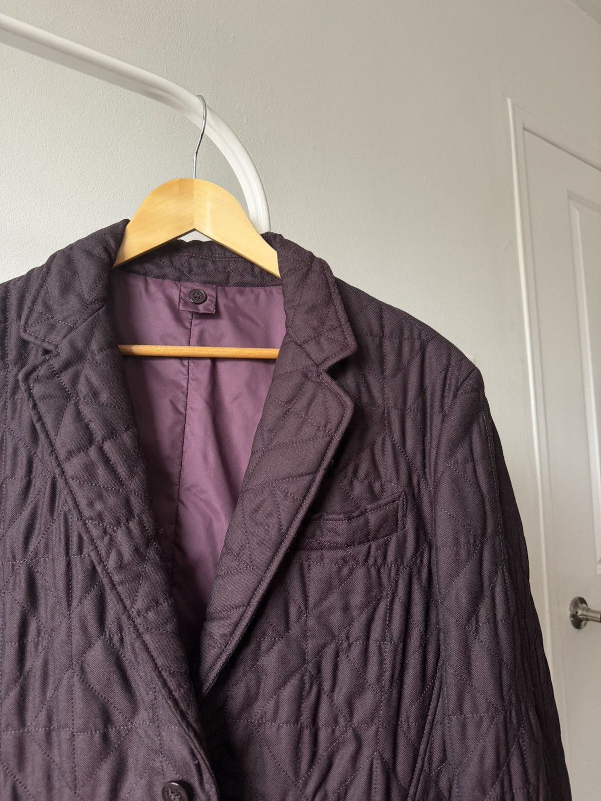 Versace Versace Collection Purple Wool Quilted Jacket Blazer Leather Size US M / EU 48-50 / 2 - 6 Thumbnail