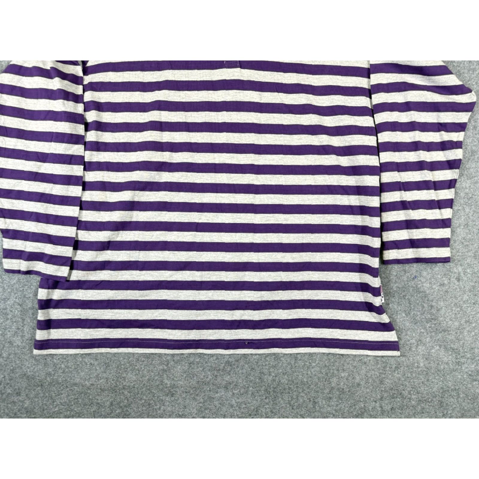 Vintage VINTAGE Pink Panther Polo Shirt Womens 22/24 Striped Logo Purple Gray Long Sleeve Polo 2002 Womens Size 3XL / US 20-22 - 4 Thumbnail
