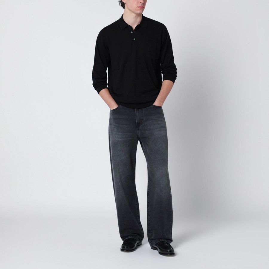 Drumohr o1d2blof0226 Cotton Polo Shirt in Black Size US M / EU 48-50 / 2 - 2 Thumbnail
