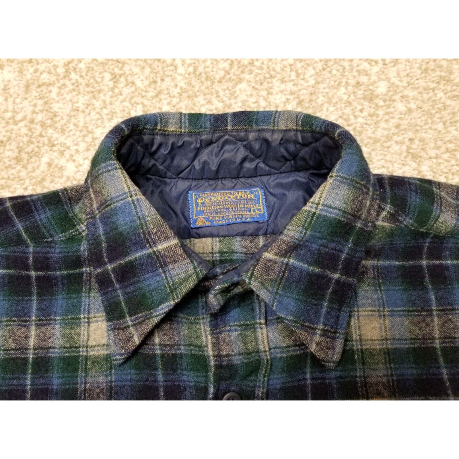 Pendleton VINTAGE Pendleton Wool Shirt Men L Blue Plaid Work Outdoors 100% Pure Virgin Wool Button-Up Shirt Mens Regular Large Blue Plaid 100% Wool Size US L / EU 52-54 / 3 - 3 Thumbnail