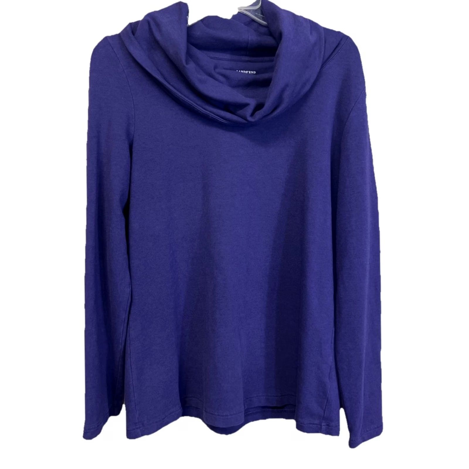 Lands' End Lands' End Cowl Neck Purple Pullover Sweater Women's M Casual Knit Tunic Style Pullover Bohemian Size M / US 6-8 / IT 42-44 - 2 Thumbnail