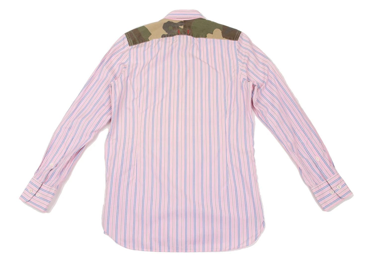 Junya Watanabe Camouflage Yoke Stripe Shirt in Pink Sax Size US S / EU 44-46 / 1 - 13 Thumbnail