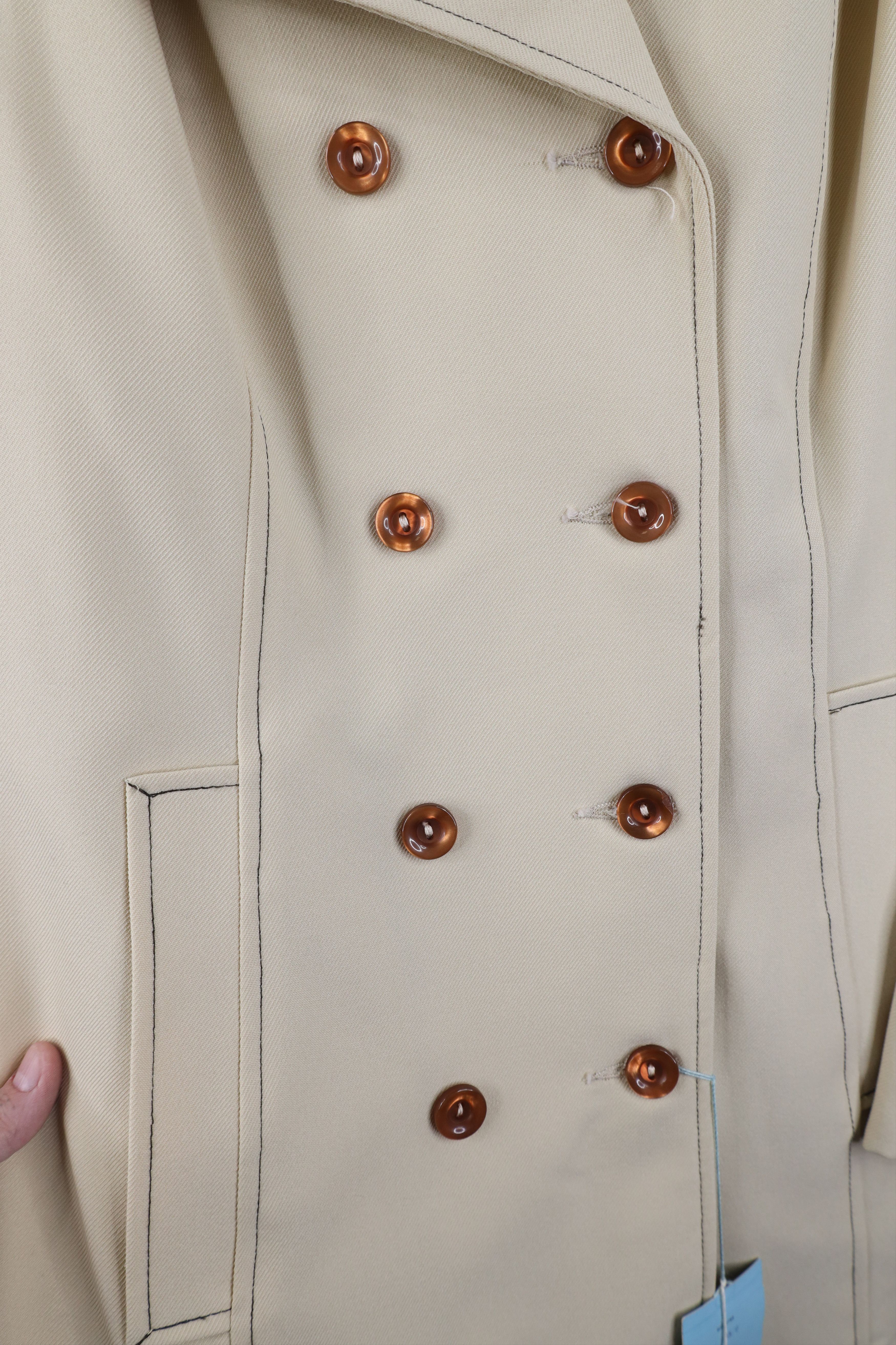Vintage Deadstock Vintage 60s Streetwear Breasted Trench Coat Jacket Size XXL / US 16-18 / IT 52-54 - 7 Thumbnail