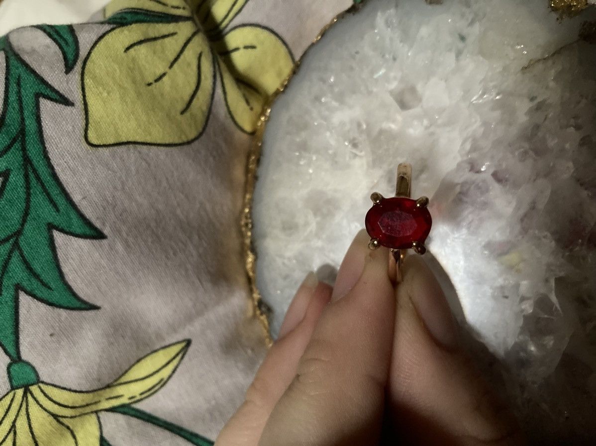 Other Red gemmed gold plated ring Size ONE SIZE - 2 Thumbnail