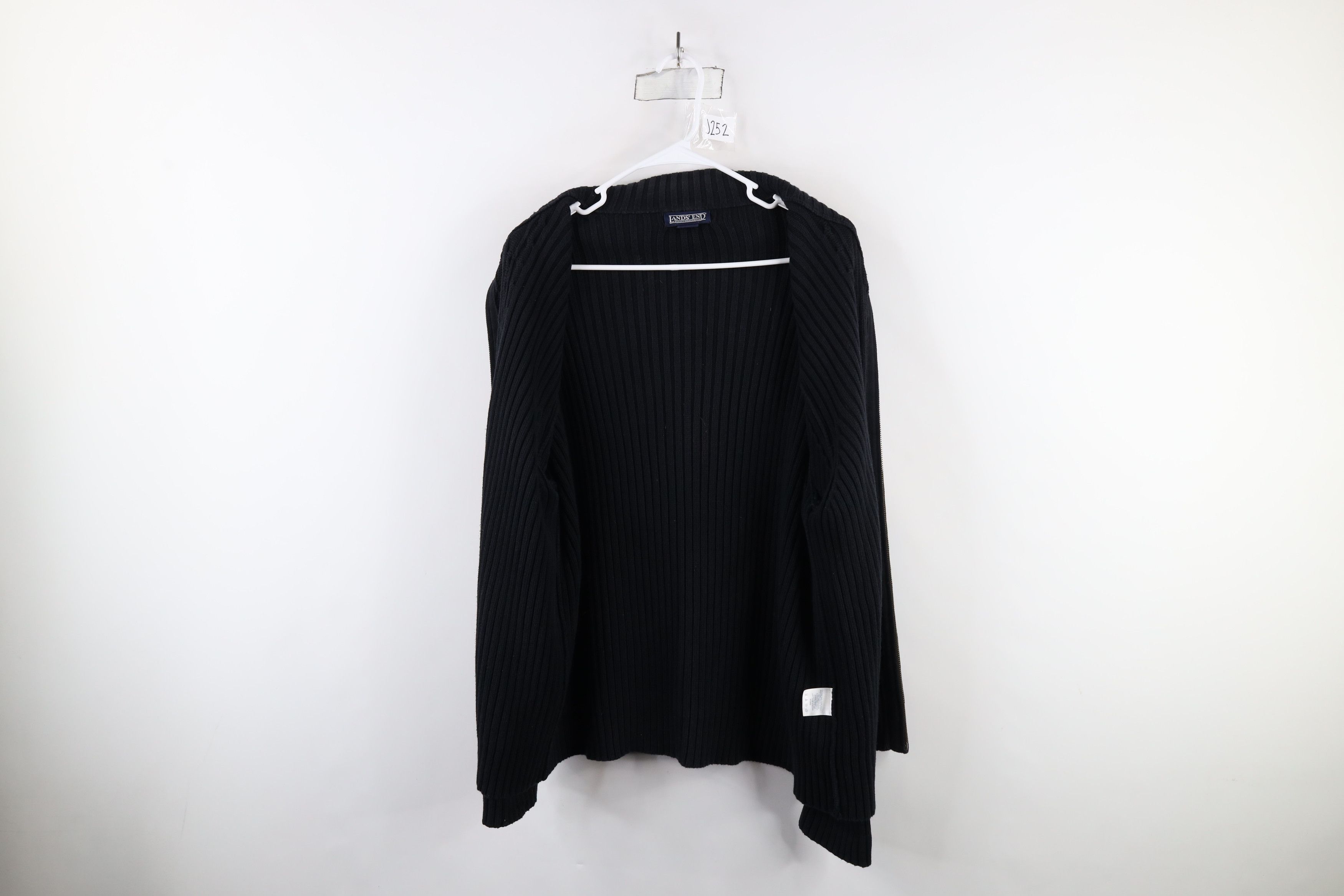 Lands' End × Vintage Vintage 90s Lands End Ribbed Cable Knit Zip Sweater Japan Size XXL / US 16-18 / IT 52-54 - 10 Thumbnail