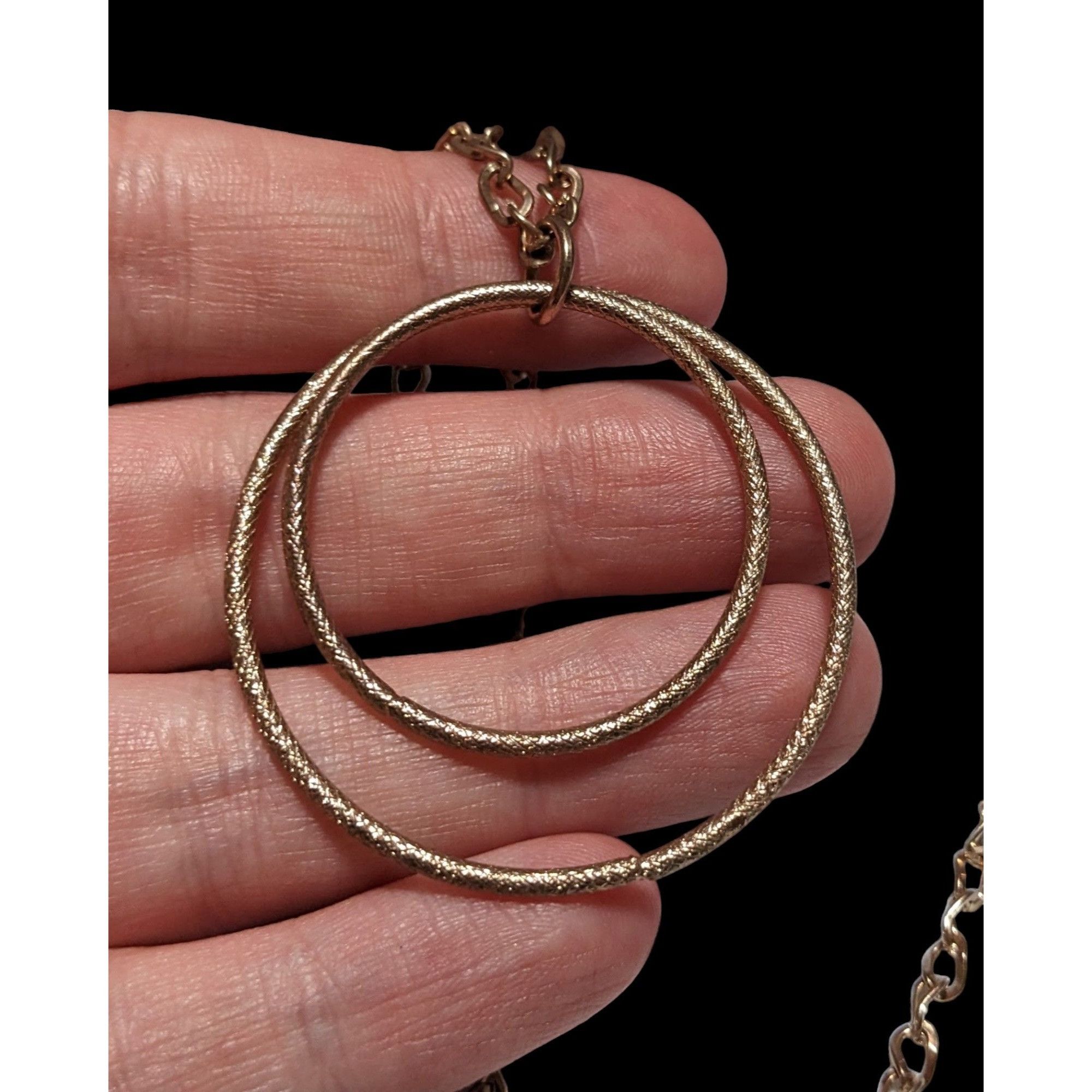 Other Rose Gold Double Circle Pendant Necklace Size ONE SIZE - 5 Thumbnail
