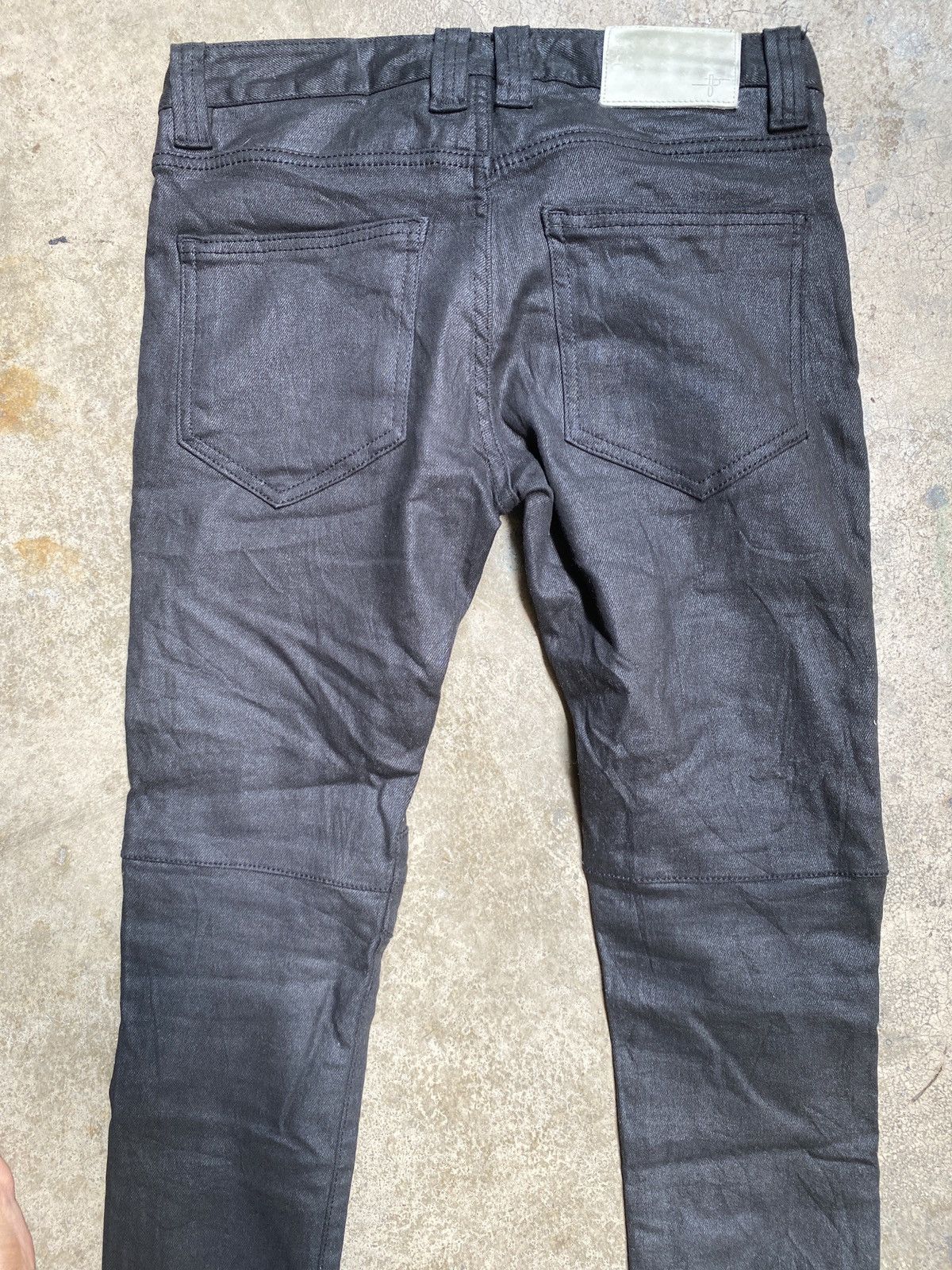 NO ID VINTAGE PUNK 1990s NO ID BLACK WAXED ZIPPER PUNK STYLE🔥 Size US 29 - 13 Thumbnail