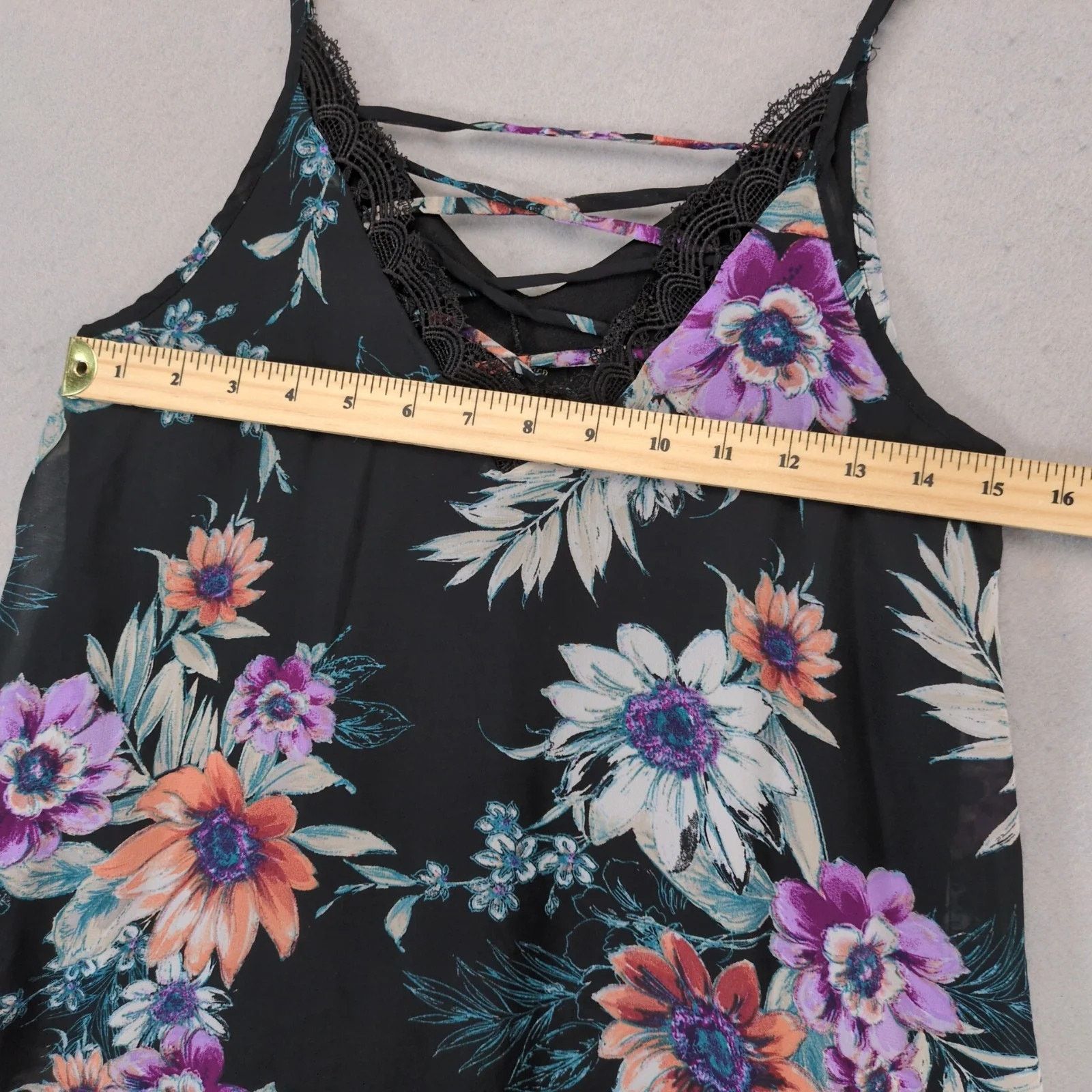 Other Jodi Kristopher Black Floral Babydoll Slip Dress Sz XS Lace Size XS / US 0-2 / IT 36-38 - 7 Thumbnail