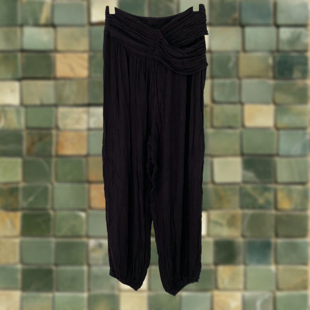 Free People Free People Black Harem Pants Womens S Stretch Breathable Tapered Inseam 26.25 Stretchy Casual Fall Spring Winter Size 28" / US 6 / IT 42 - 1 Thumbnail
