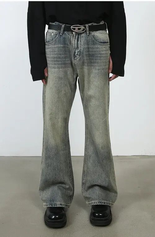 Hypebeast × Japanese Brand × Jean Pants Washed trendy distressed casual flared jeans Size US 32 / EU 48 - 1 Thumbnail
