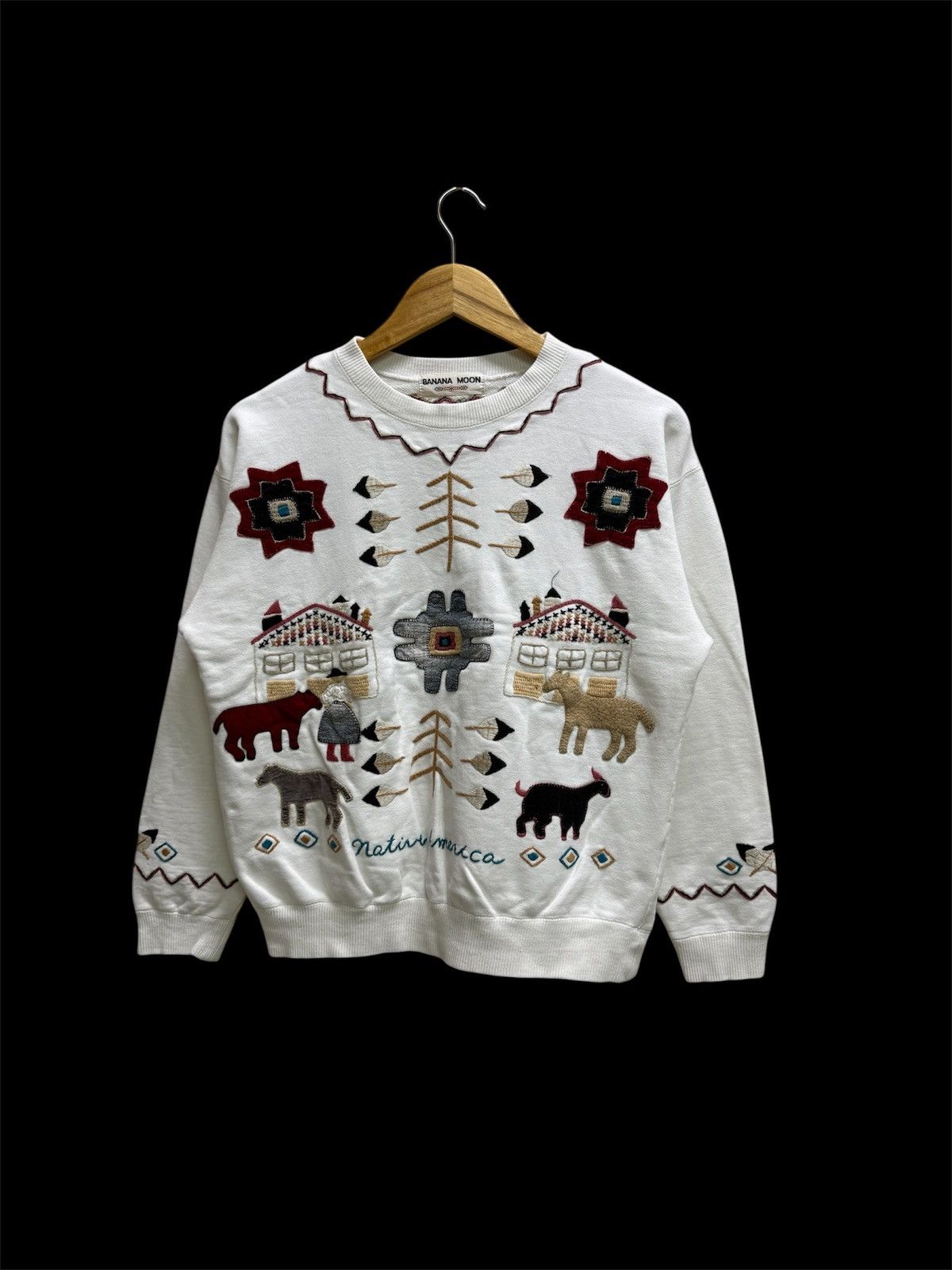 Native Vintage Banana Moon Native American Cropped Sweatshirt Size M / US 6-8 / IT 42-44 - 1 Thumbnail