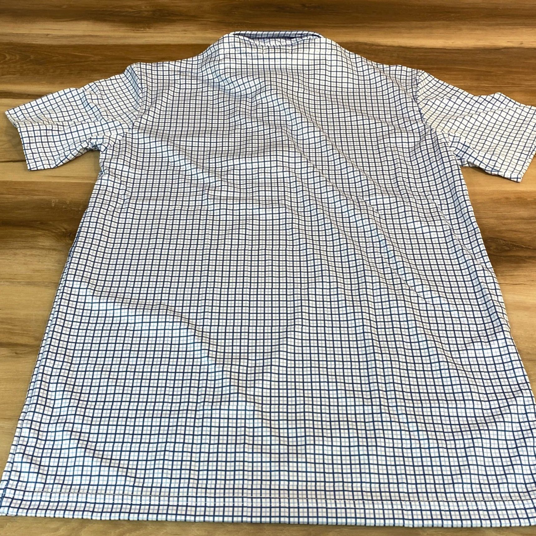 CO Collars & Co Polo Shirt Mens M Short Sleeve Plaid Dress Collar Button Up Golf Casual Size 40R - 8 Thumbnail