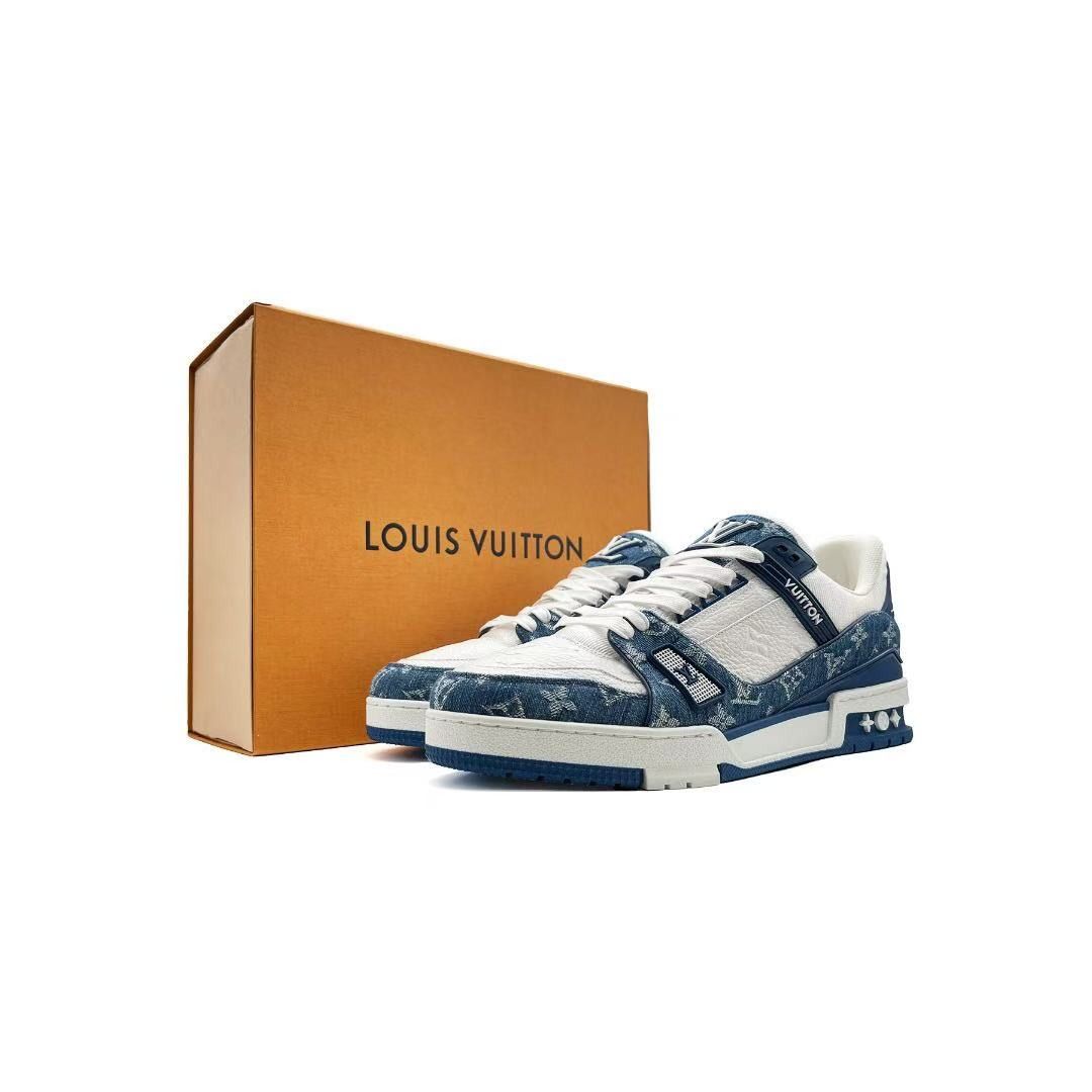 Louis Vuitton Louis Vuitton Denim Monogram Trainer Sneakers Size US 6.5 / IT 36.5 - 5 Thumbnail