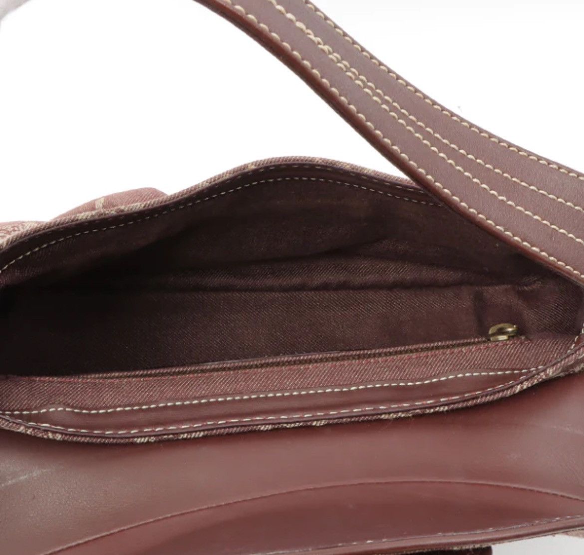 Celine Celine Macadam Pattern Logo Buckle Top Handle Bag Bordeaux Size ONE SIZE - 14 Thumbnail
