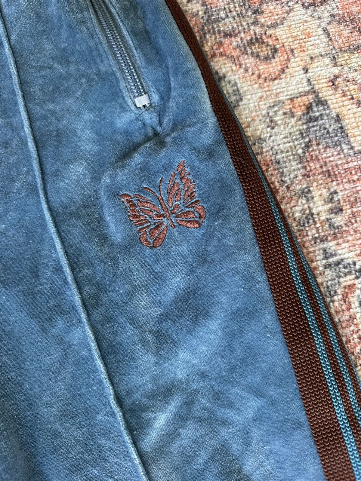 Needles Needles Velour Blue/ Brown Track Pant Size US 30 / EU 46 - 2 Thumbnail