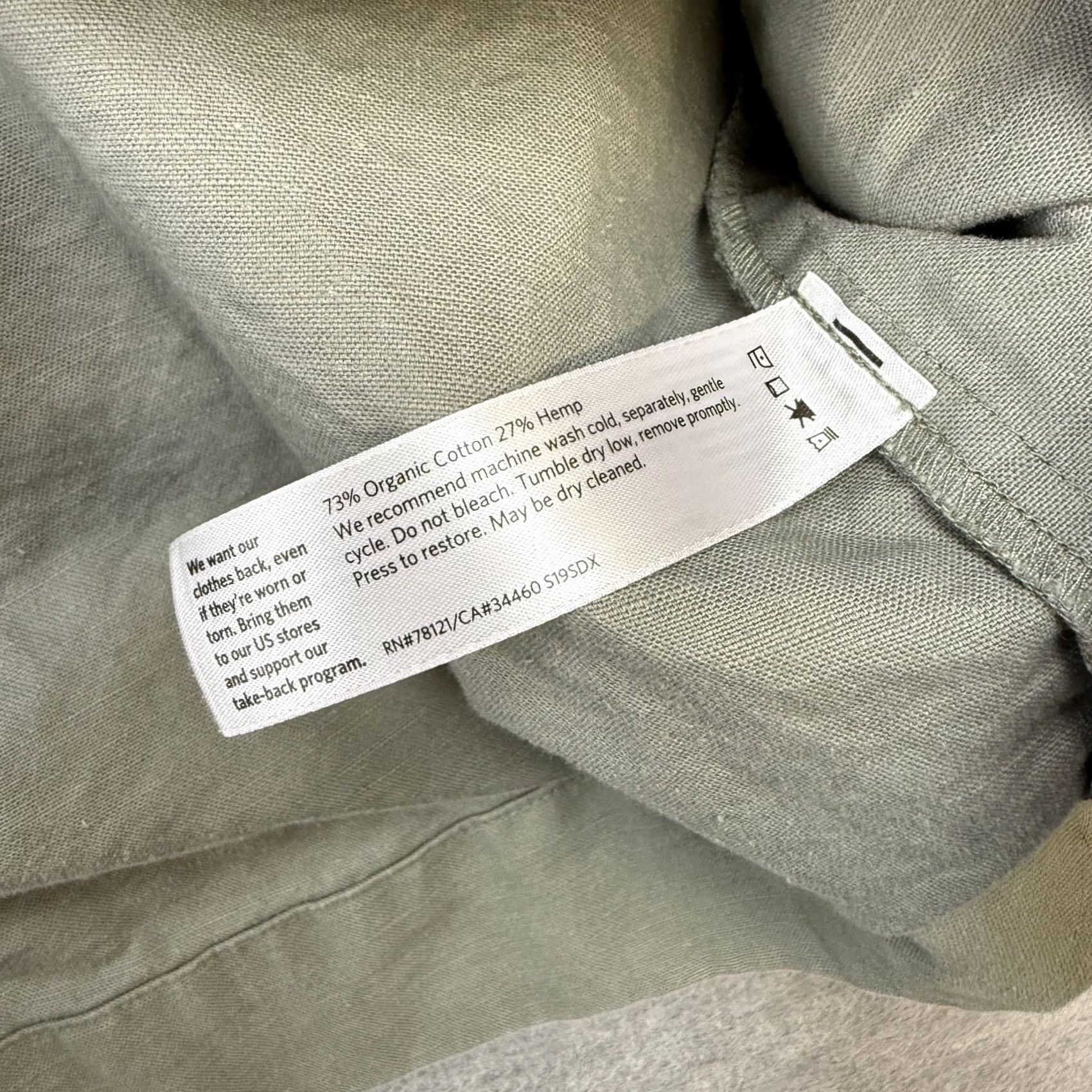Eileen Fisher Eileen Fisher Jacket Womens Large Sage Green Utility Chore Shacket Cotton Hemp Size L / US 10 / IT 46 - 6 Thumbnail