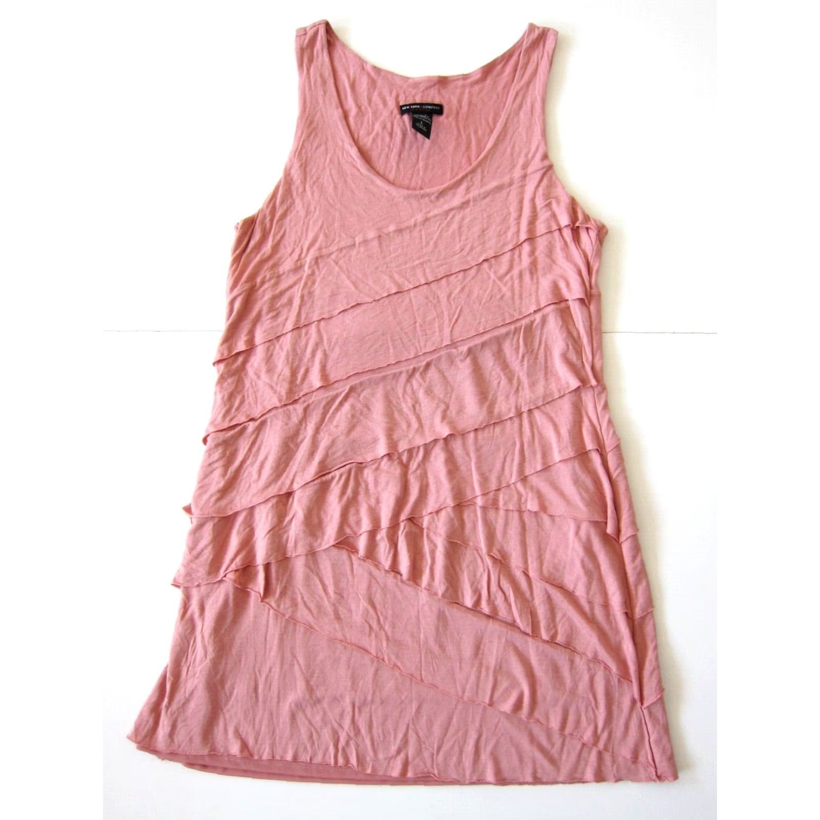 Vintage VINTAGE New York & Company Stretch Mauve Pink Layered Sleeveless Tank Dress Large Size L / US 10 / IT 46 - 2 Thumbnail