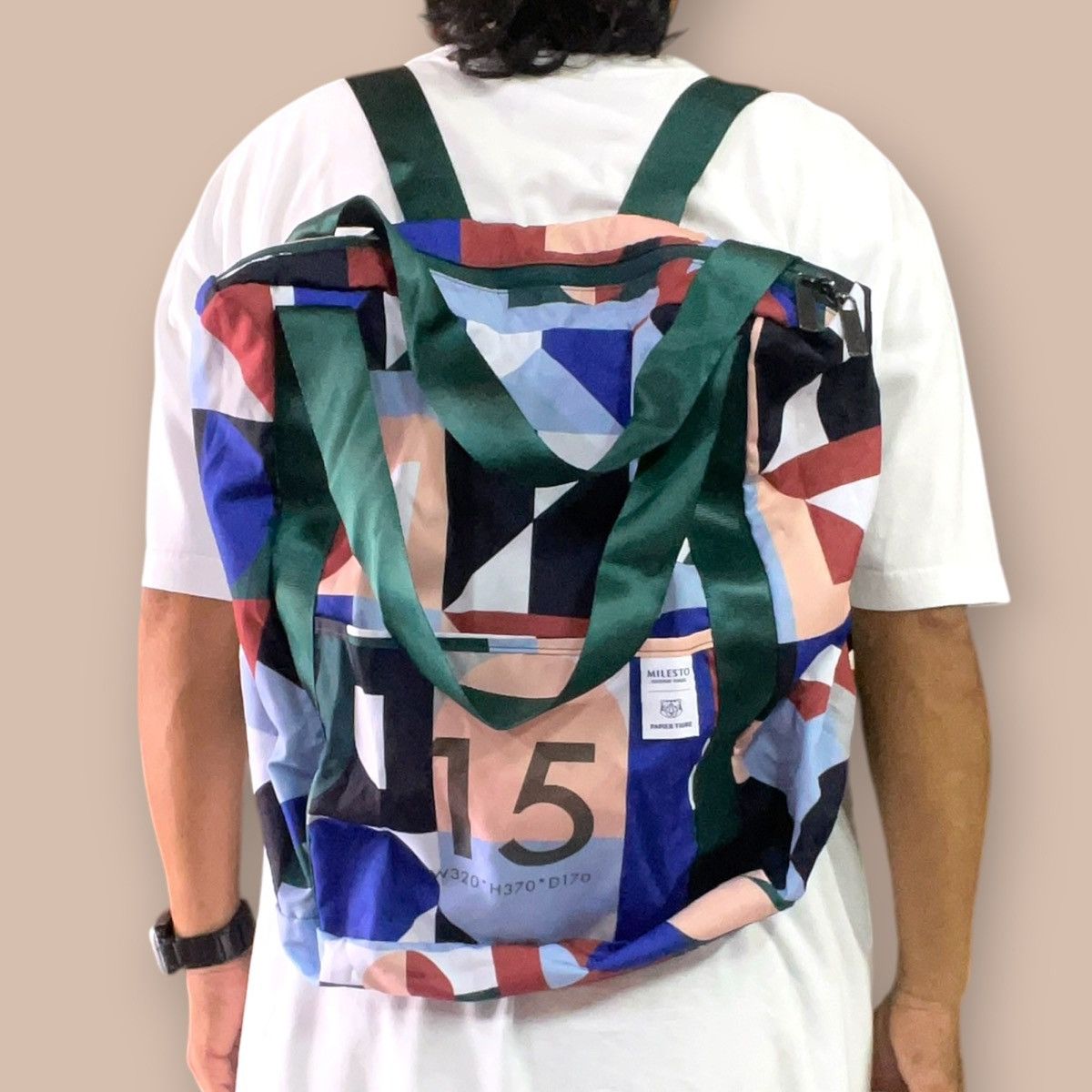 Japanese Brand MILESTO X PAPIER TIGRE "MEMORY GAME" Pocketable2WAY Backpack Size ONE SIZE - 16 Thumbnail