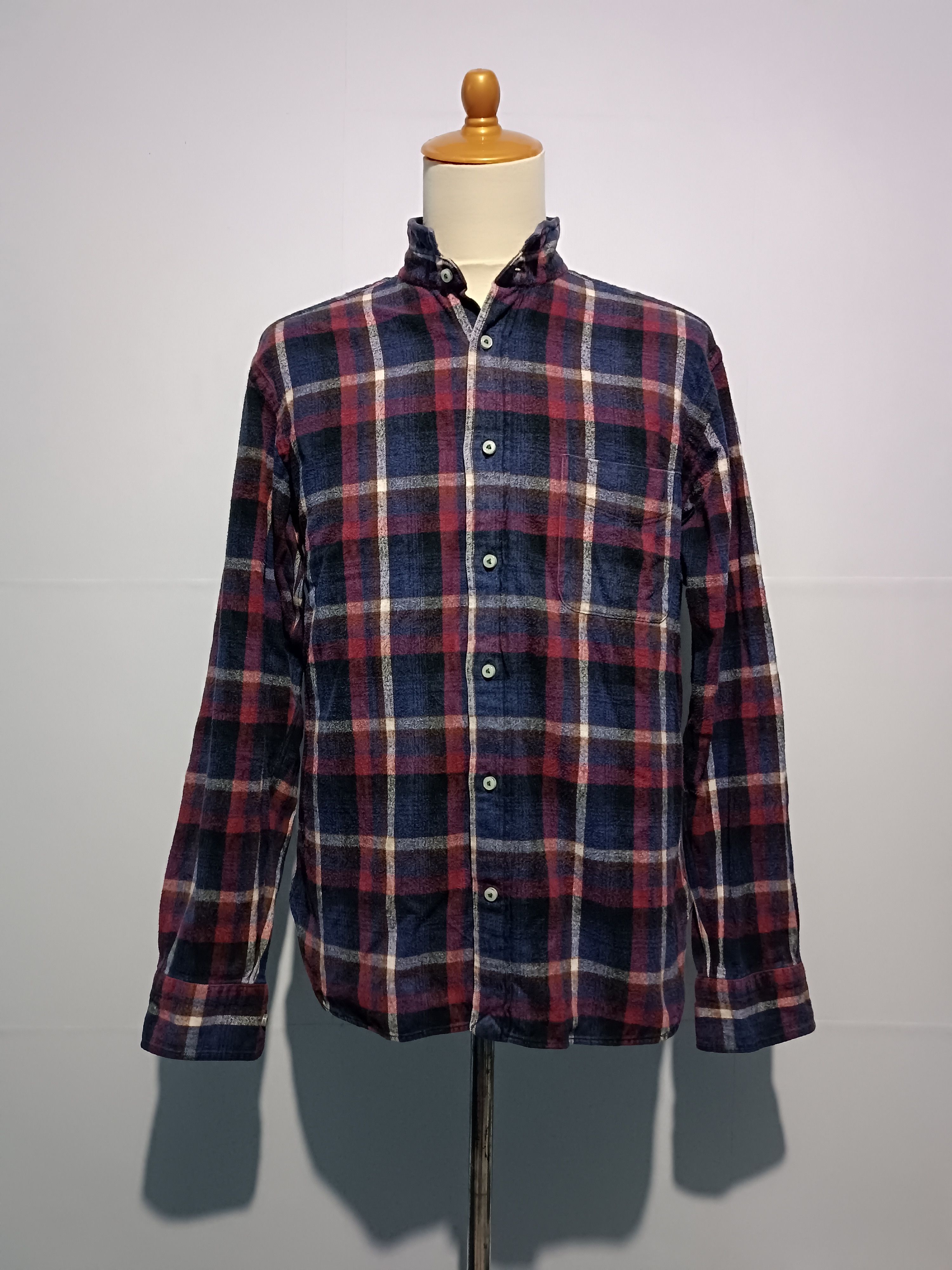 45rpm × Japanese Brand Union Supply Distressed Flannel Plaid Shirt Size US M / EU 48-50 / 2 - 1 Thumbnail