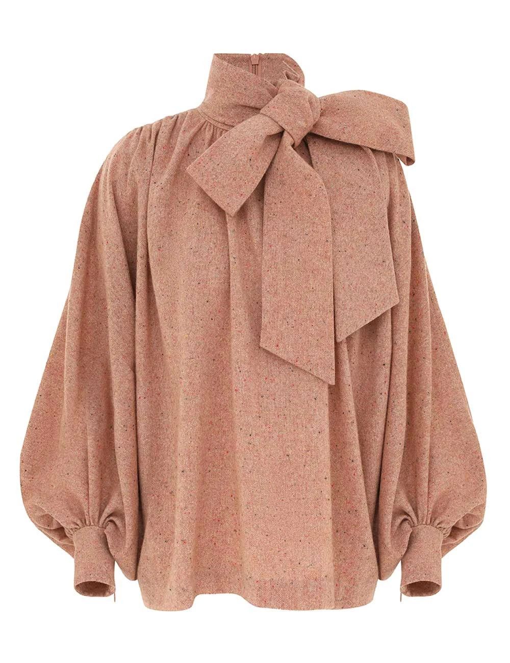 oc11z0725 Illustration Melange Blouse in Light Pink