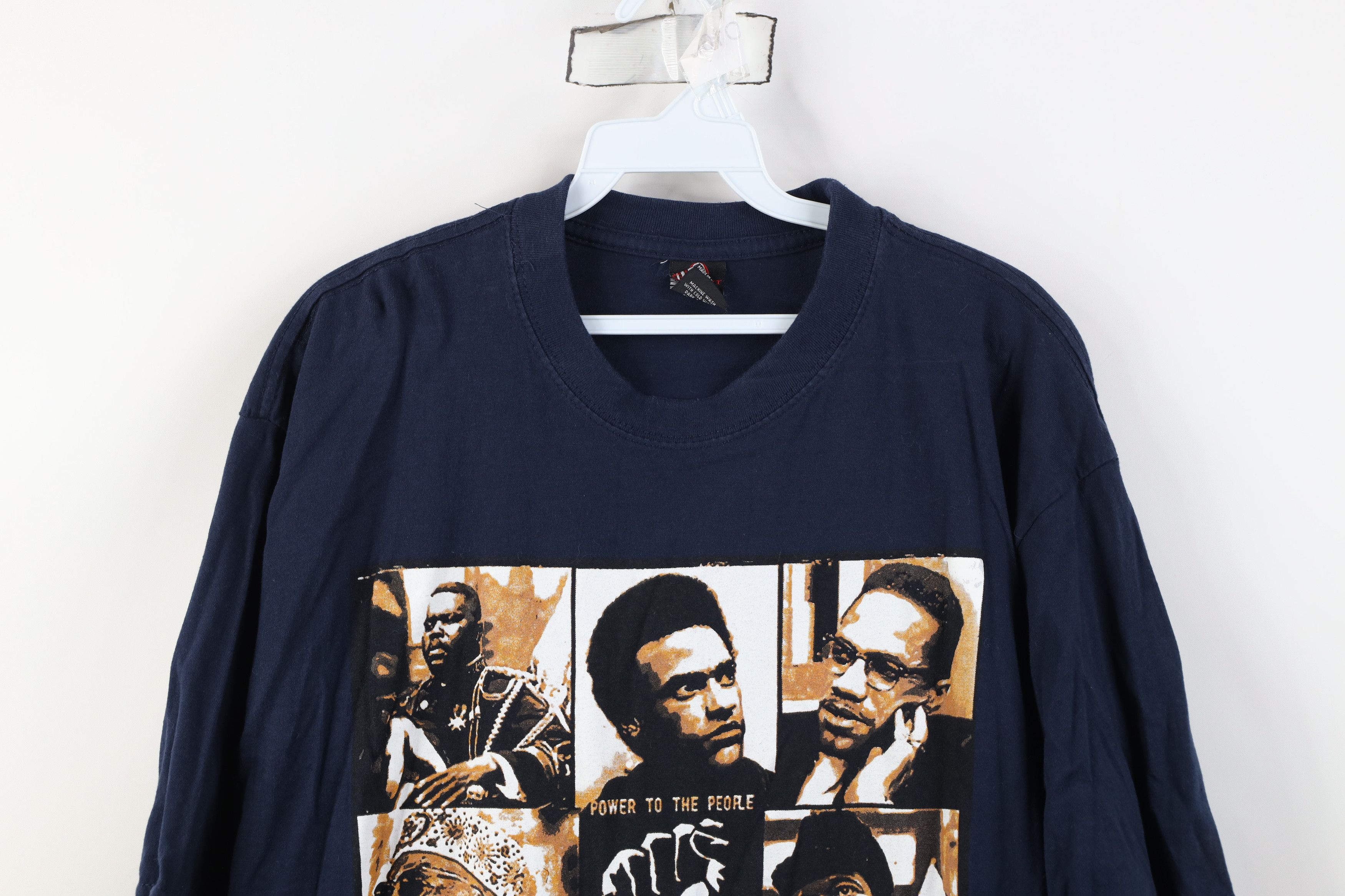 Vintage Vintage Y2K Streetwear Power Malcom X MLK Jr T-Shirt Blue Size US XXL / EU 58 / 5 - 2 Thumbnail