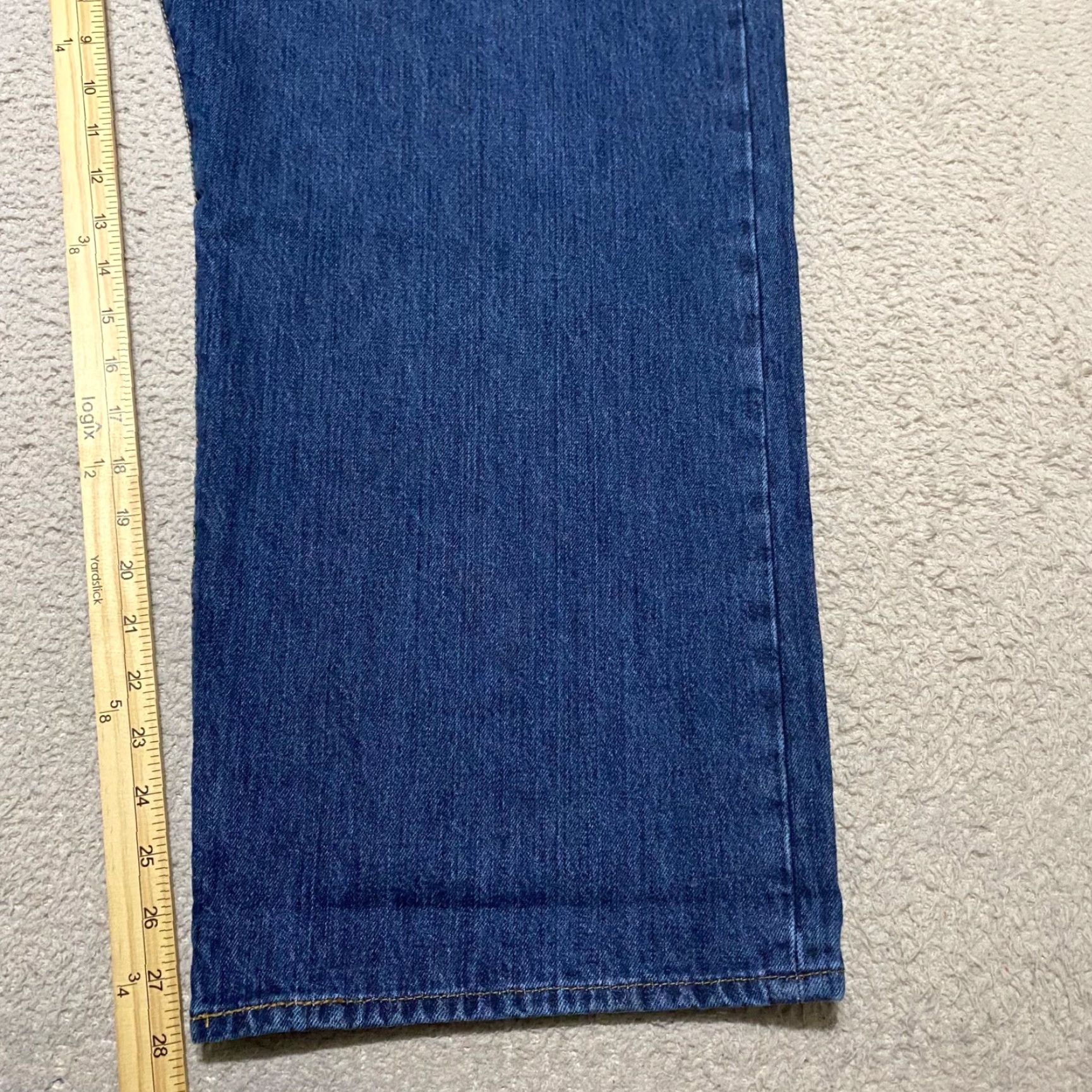 Levi's NWT Levi's 501 Mens Jeans 52x30 Blue Denim Dark Wash Classic Fit Jeans Men's Straight 5-Pocket Design Inseam 28 in Size US 34 / EU 50 - 3 Thumbnail