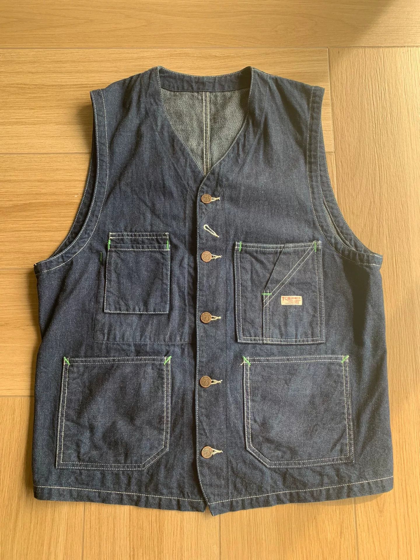 tcb jeans denim work vest in excellent condition