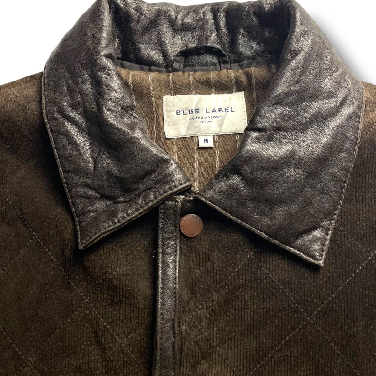 United Arrows 🇯🇵 UNITED ARROWS BUTTON UP CORDUROY + LEATHER JACKET Size US M / EU 48-50 / 2 - 8 Thumbnail