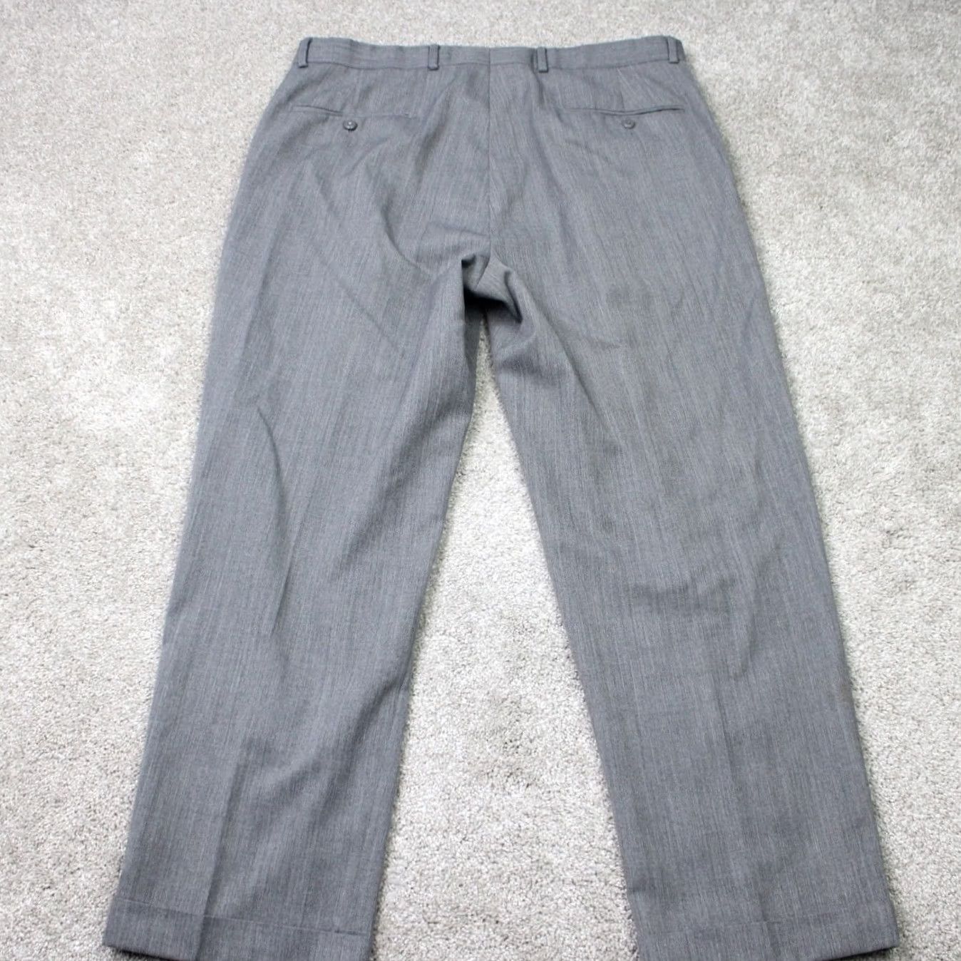 Joseph Joseph & Feiss International Pants Mens 38x30 Gray Pleated Cuffed Wool Dress Pants Size US 38 / EU 54 - 5 Thumbnail