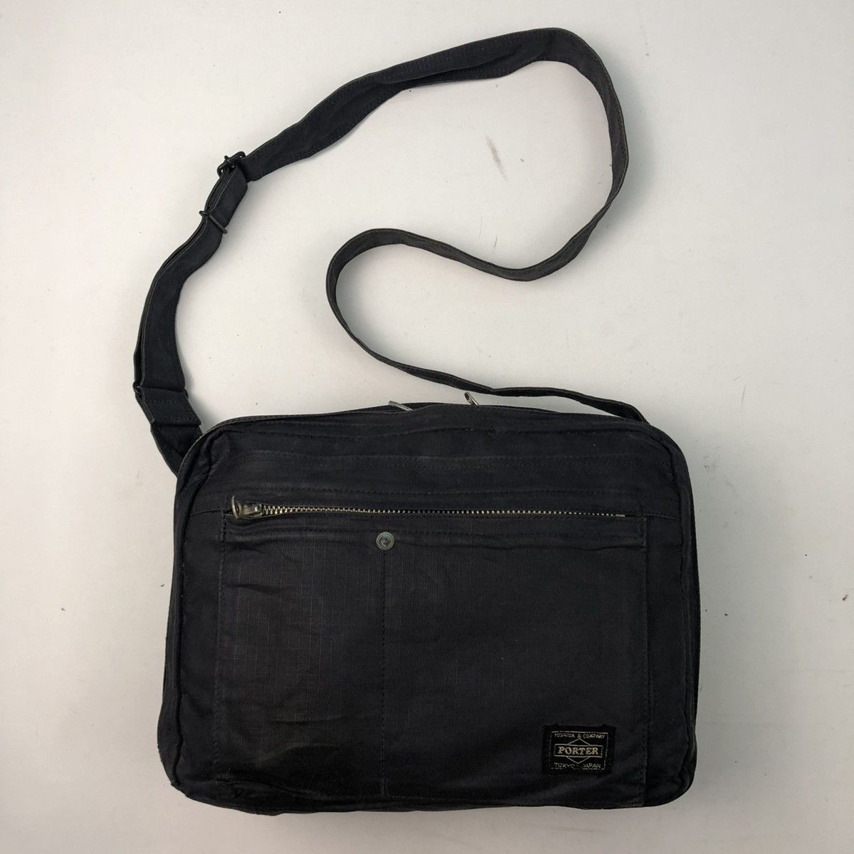 Porter Canvas Crossbody Sling Bag in Black, Men's