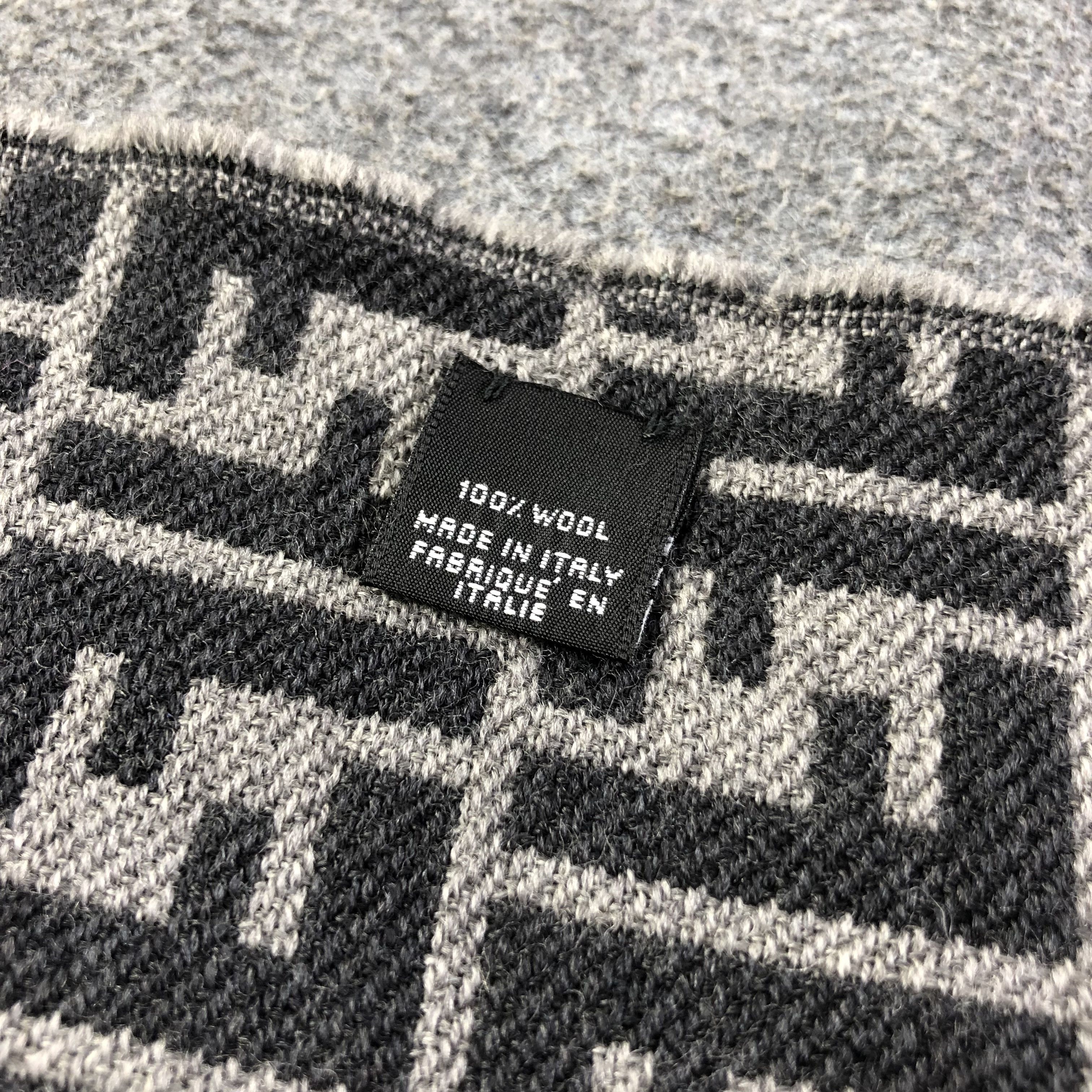 Fendi Fendi Monogram FF Full Print Black Wool Scarf Muffler V1283 Size ONE SIZE - 12 Thumbnail