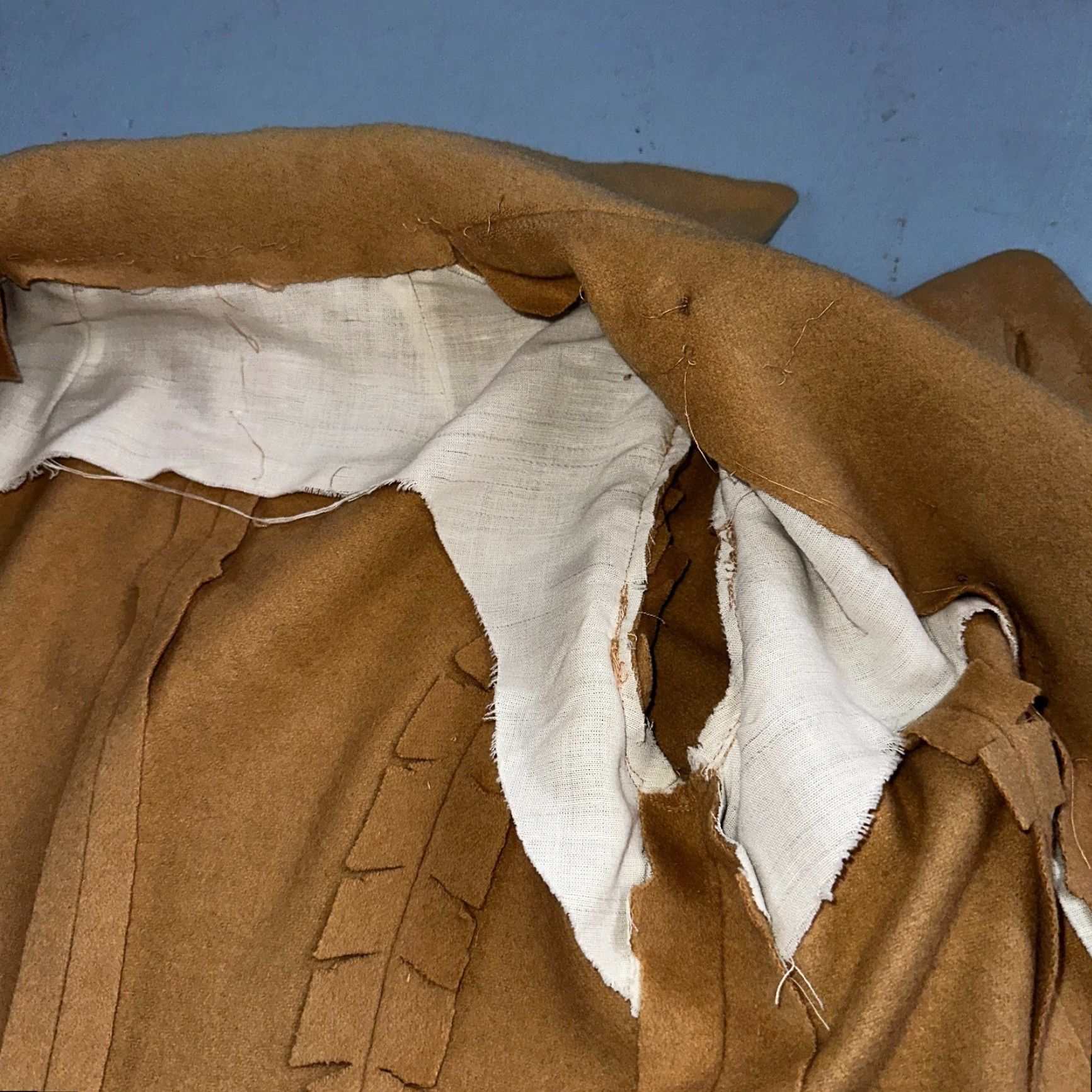 Vintage VINTAGE 1950s Taupe Brown Wool Swing Coat Rockabilly Belted Coat Women’s 50s Brown Wool Swing Coat Size S / US 4 / IT 40 - 6 Thumbnail