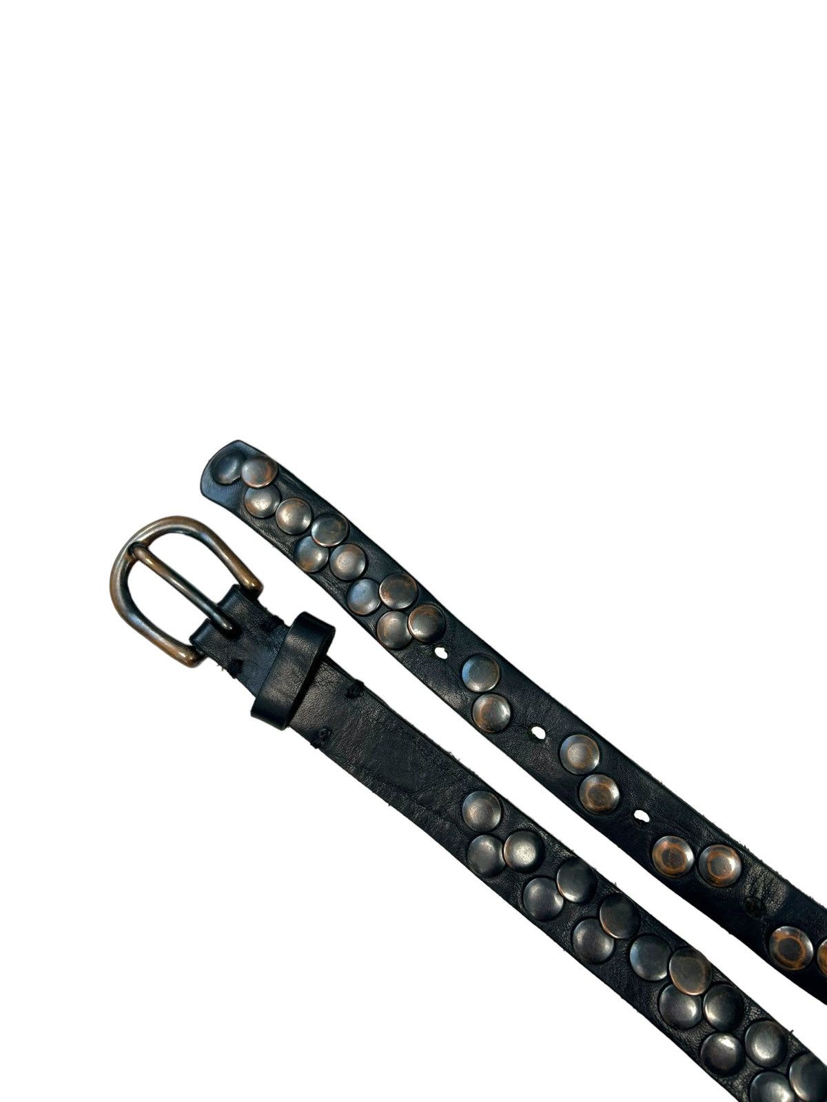 Vintage Vintage Avantgarde Black Leather Metal Thin belt Size ONE SIZE - 2 Thumbnail