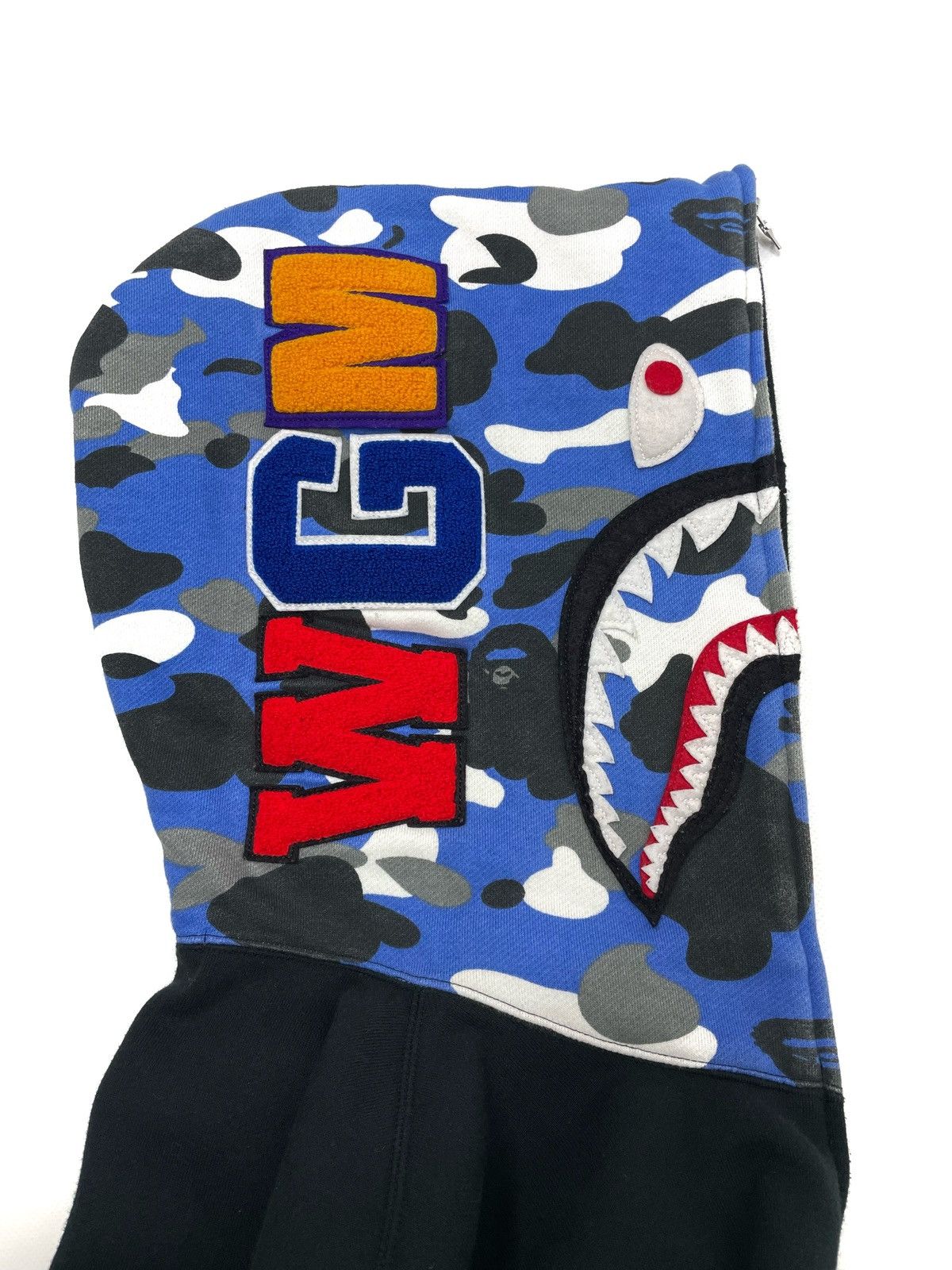 Bape BAPE Shark Full Zip Hoodie – Blue Camo – Size L Size US L / EU 52-54 / 3 - 3 Thumbnail