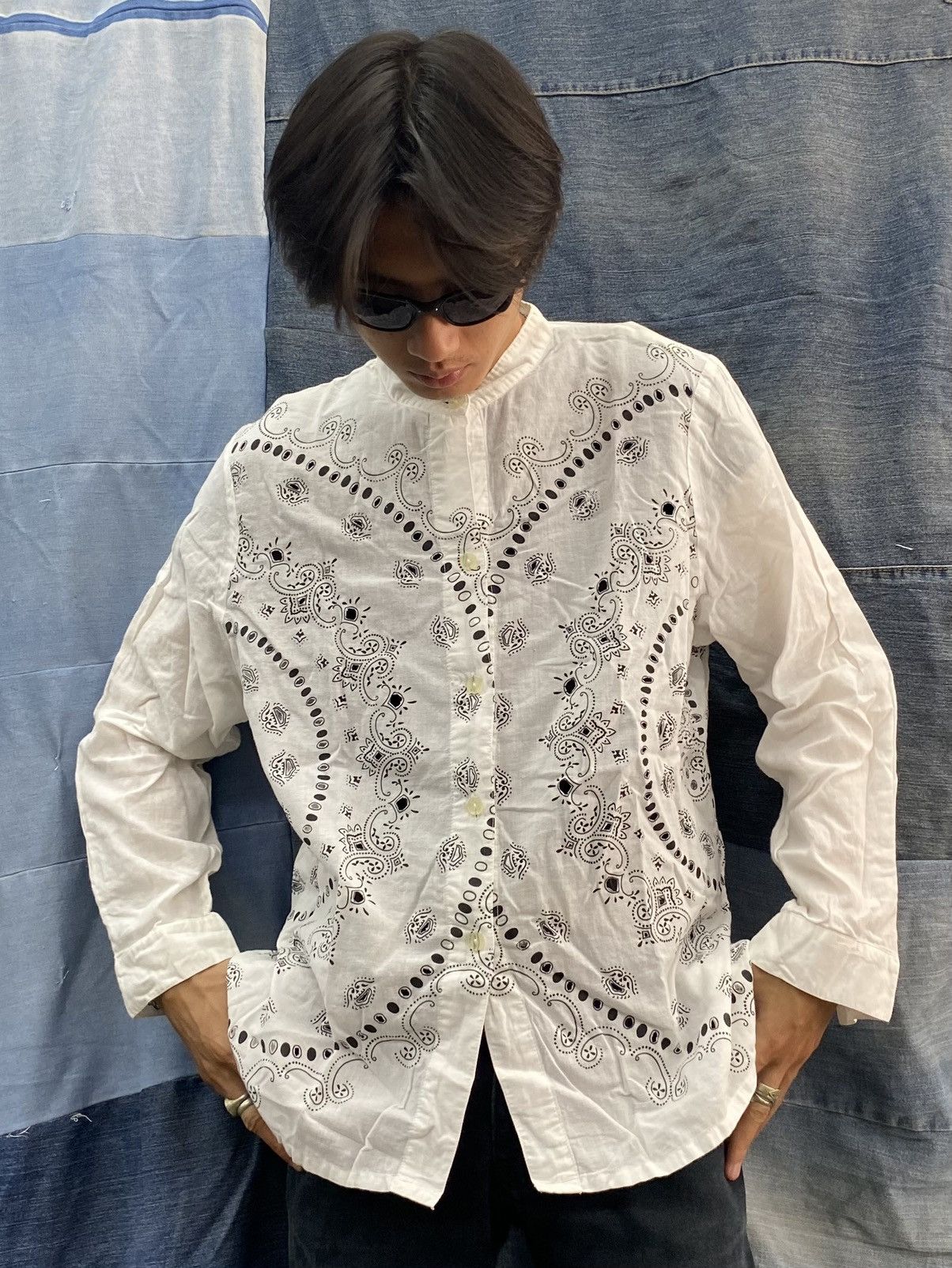If Six Was Nine × Issey Miyake × Japanese Brand issey miyake style japanese blouse salon tokyo bandana holes Size US S / EU 44-46 / 1 - 16 Thumbnail