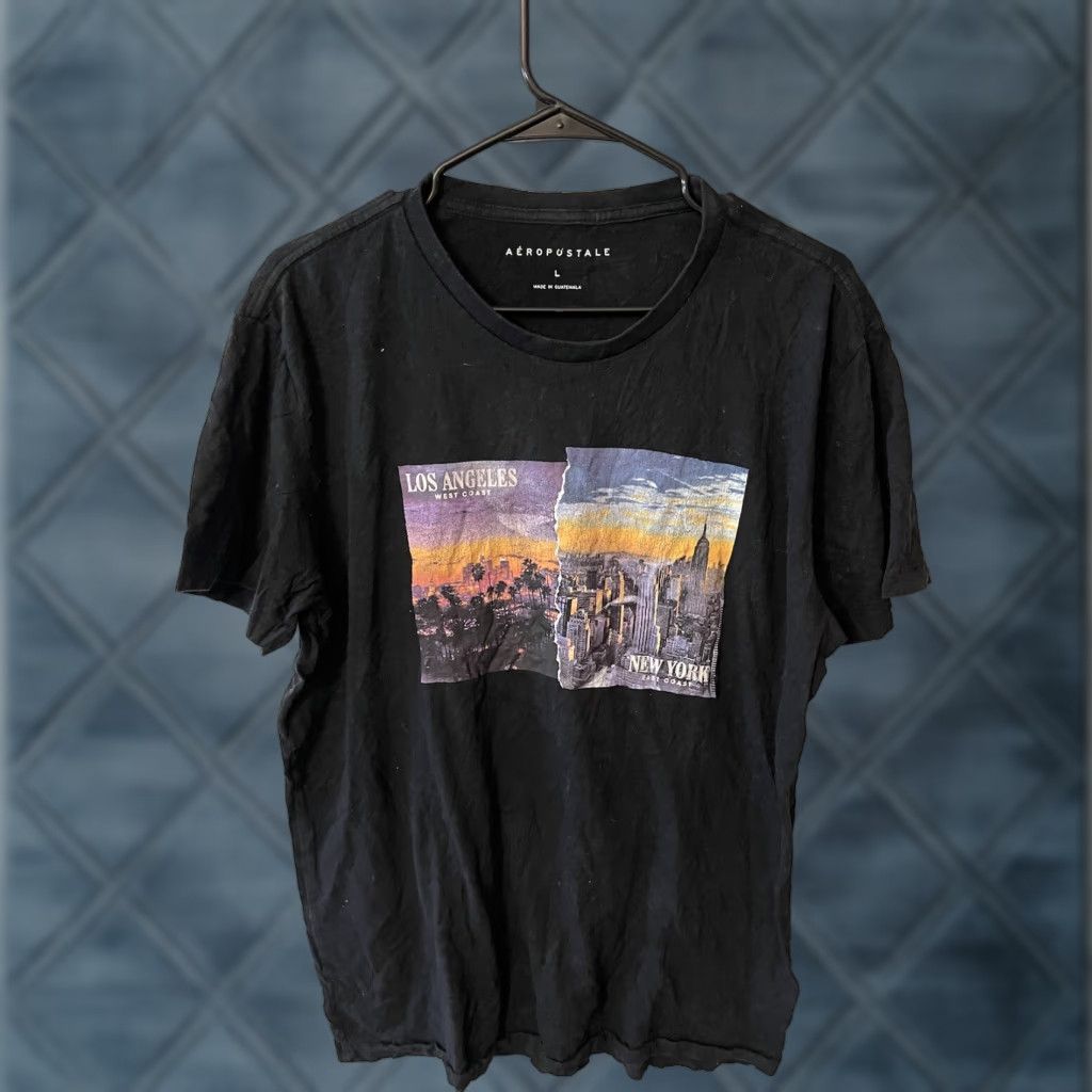 Aeropostale ✅ Aeropostale Graphic Tee Mens T-Shirt Size Large Black W/ Logo New York LA Size US L / EU 52-54 / 3 - 1 Thumbnail