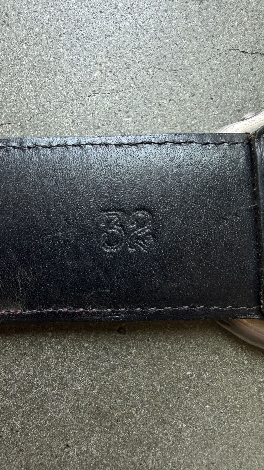 Chrome Hearts RARE! Chrome Hearts Black Leather Scroll Ring Belt Size 32 - 3 Thumbnail