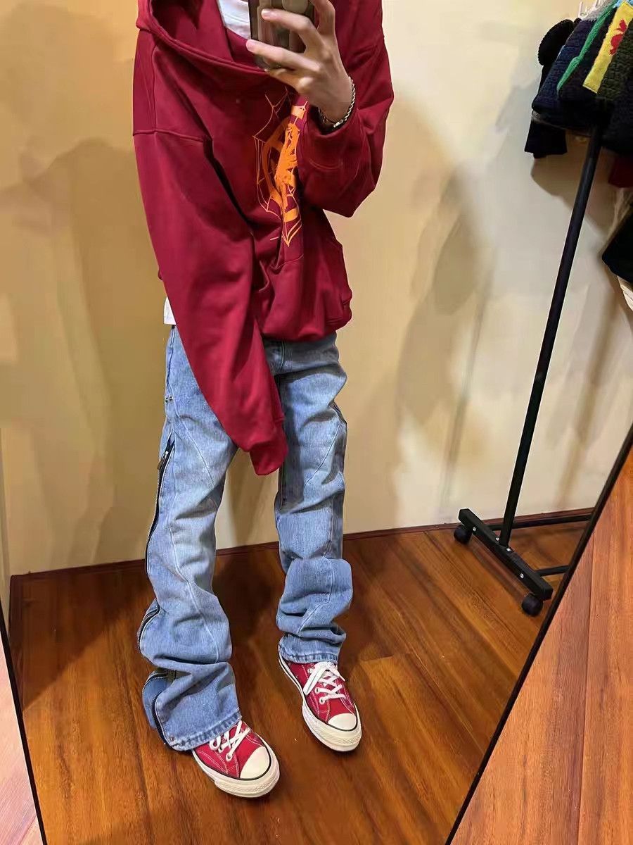 Japanese Brand × Jean Street hip hop side big zip baggy jeans Size US 34 / EU 50 - 2 Thumbnail
