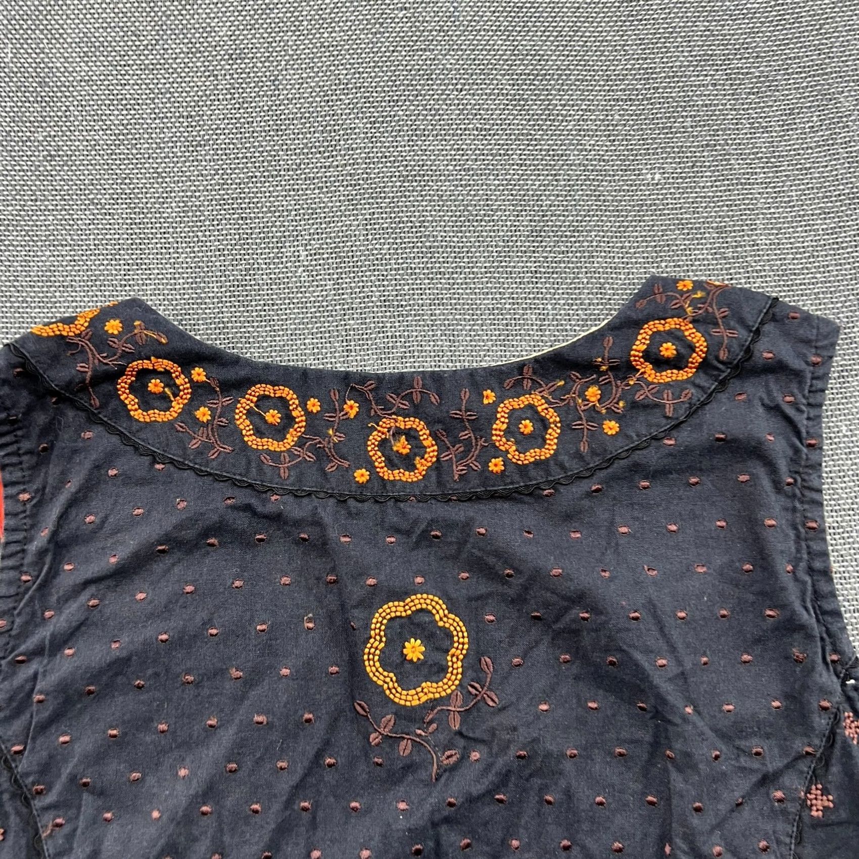Vintage VINTAGE Gudrun Sjoden Womens Vest Medium Embroidered Cotton Gilet Buttons Cardigan Size M / US 6-8 / IT 42-44 - 3 Thumbnail