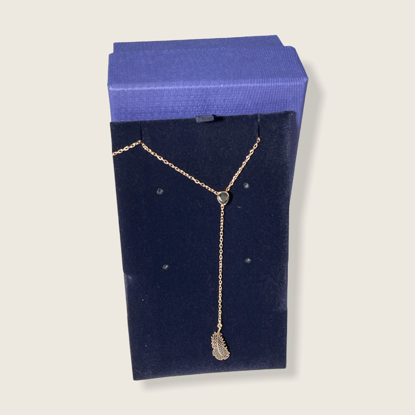 Swarovski Swarovski Feather Y shape necklace in Rose Gold Plated Size ONE SIZE - 3 Thumbnail