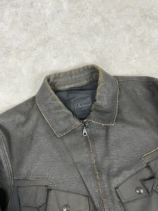 Marithe + Francois Girbaud 1990s Marithé + François Girbaud Avant-Garde Brut Grey Leather Jacket Size US M / EU 48-50 / 2 - 5 Thumbnail