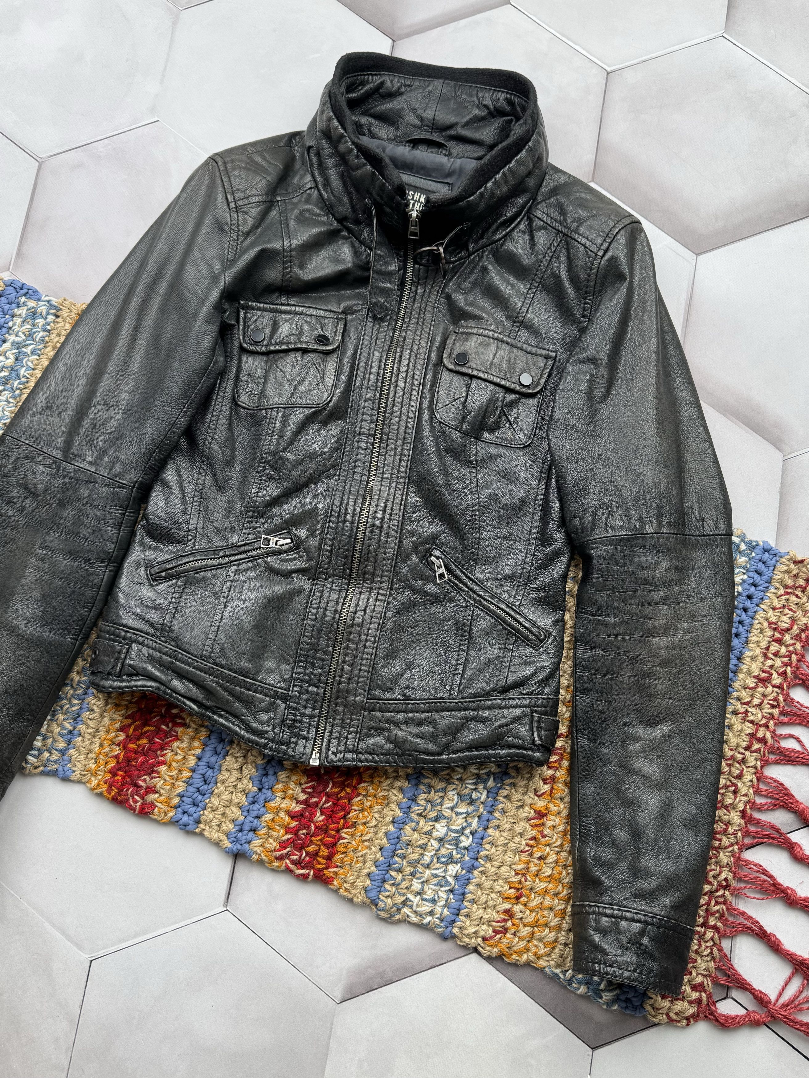Vintage Vintage Cropped Leather Jacket Size M / US 6-8 / IT 42-44 - 3 Thumbnail