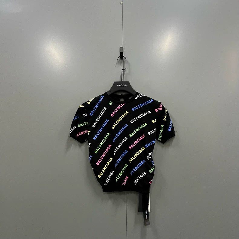 Balenciaga Colorful bullet screen logo short sleeve