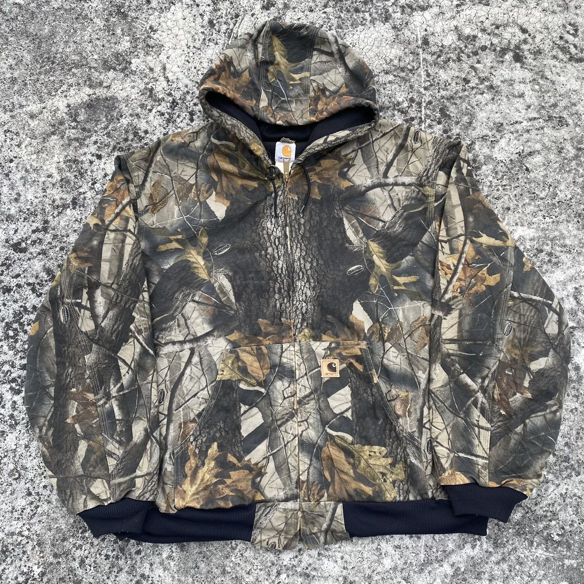 Image of Carhartt Active Jacket X Realtree Vintage 90’S in Green, Men's (Size 2XL)