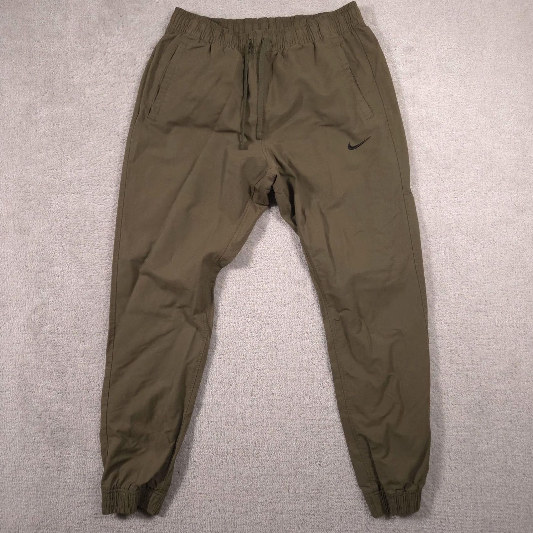 Nike Nike Womens Large Green Woven Joggers Elastic Waist Swoosh Athletic Casual Pants Size 36" / US 14 / IT 50 - 2 Thumbnail