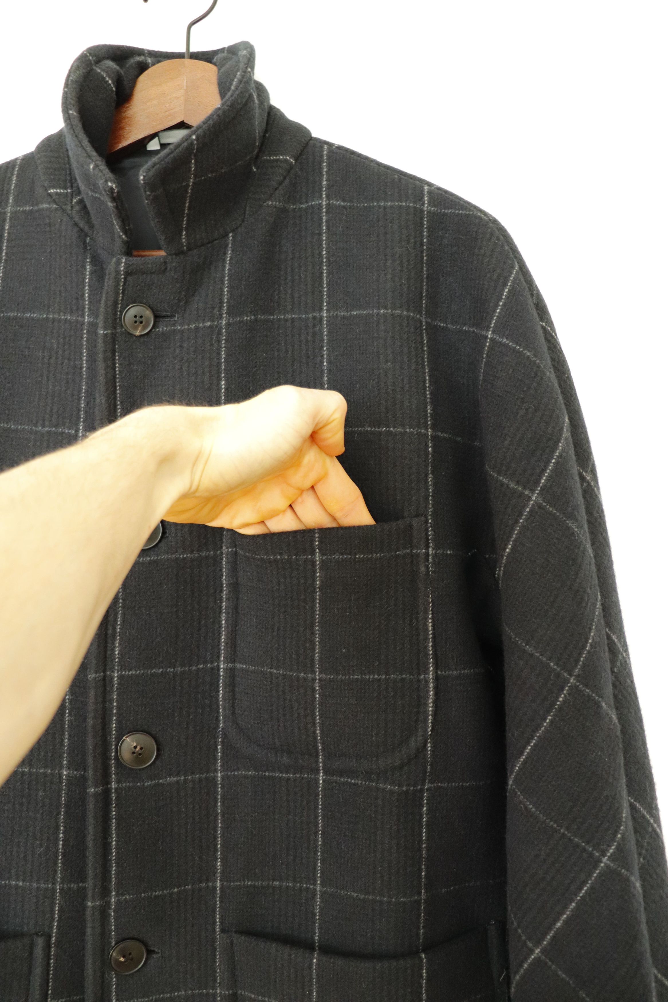 Anglo-Italian Three Bucket Pocket Jacket in Windowpane Check Size US S / EU 44-46 / 1 - 5 Thumbnail