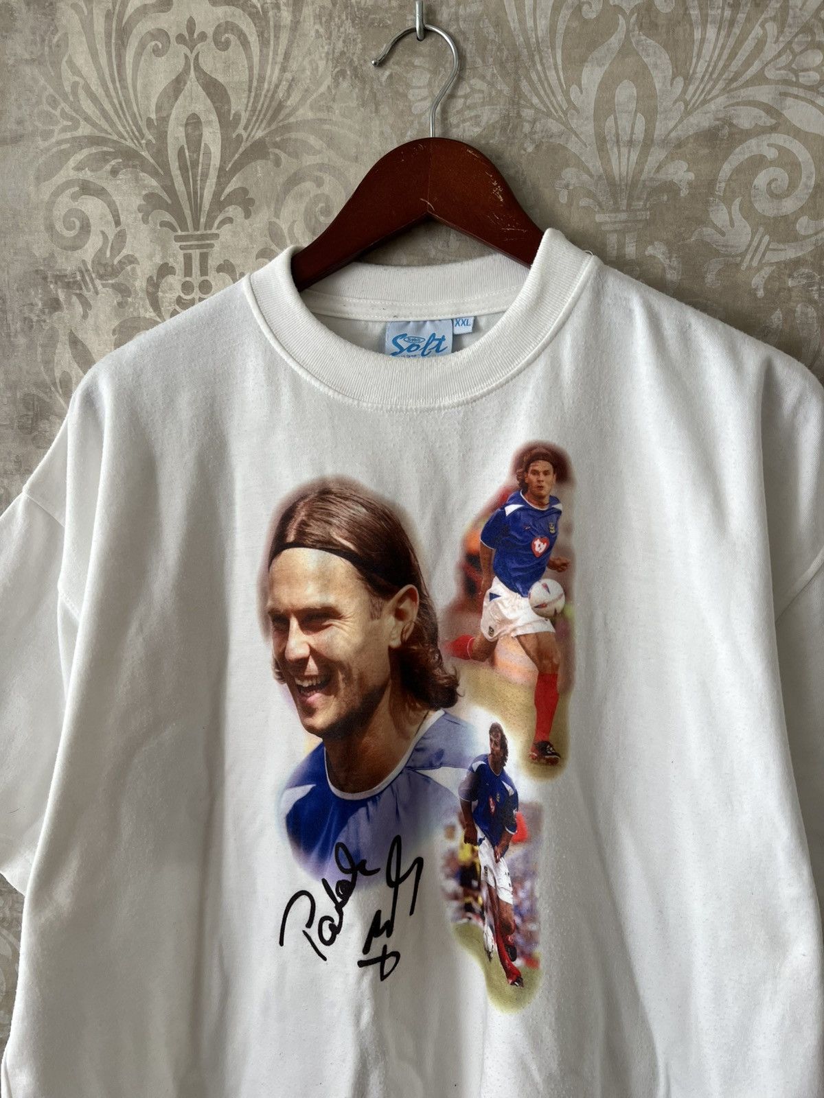 Vintage Vintage 90s Football Soccer Tee Retro Player Print Size US XXL / EU 58 / 5 - 2 Thumbnail